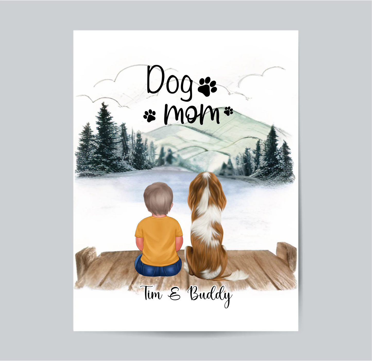 Kind mit Haustier Poster Tiere