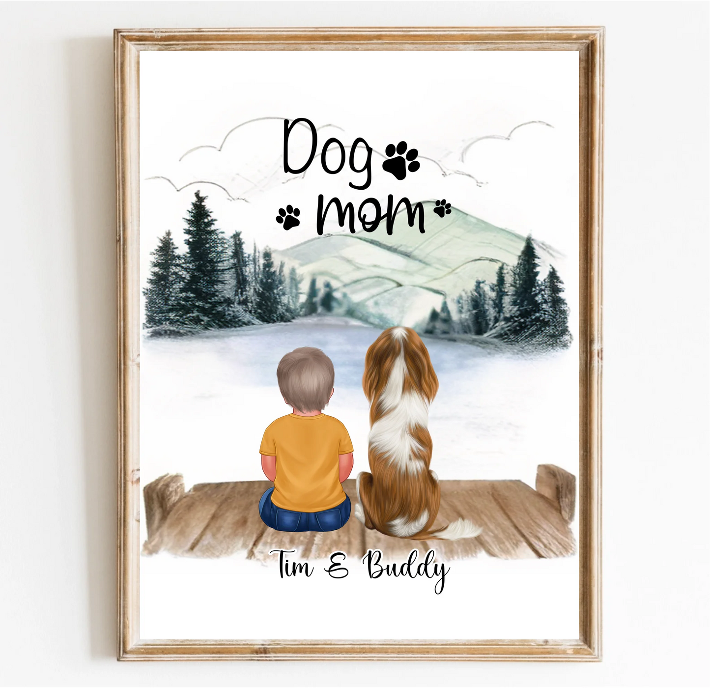 Kind mit Haustier Poster Tiere