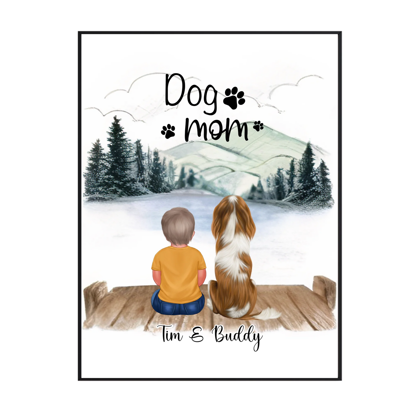 Kind mit Haustier Poster Tiere