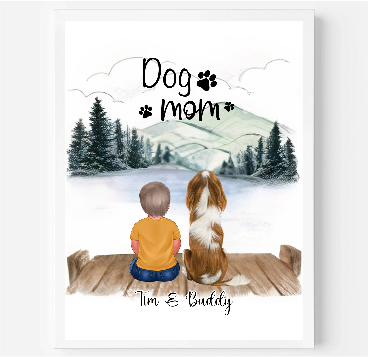Kind mit Haustier Poster Tiere