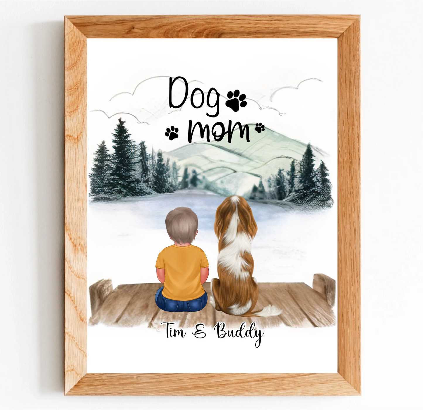 Kind mit Haustier Poster Tiere