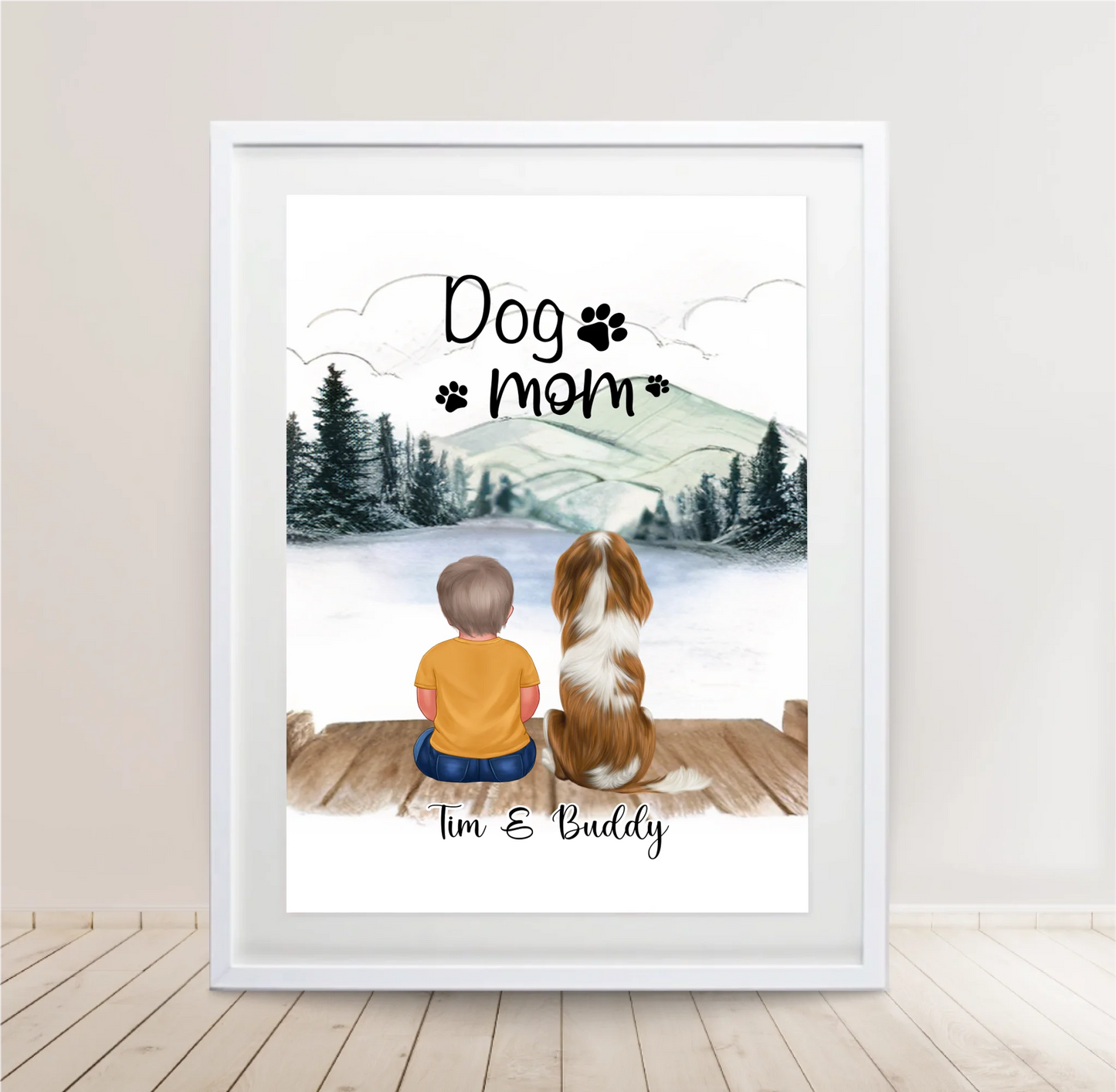 Kind mit Haustier Poster Tiere