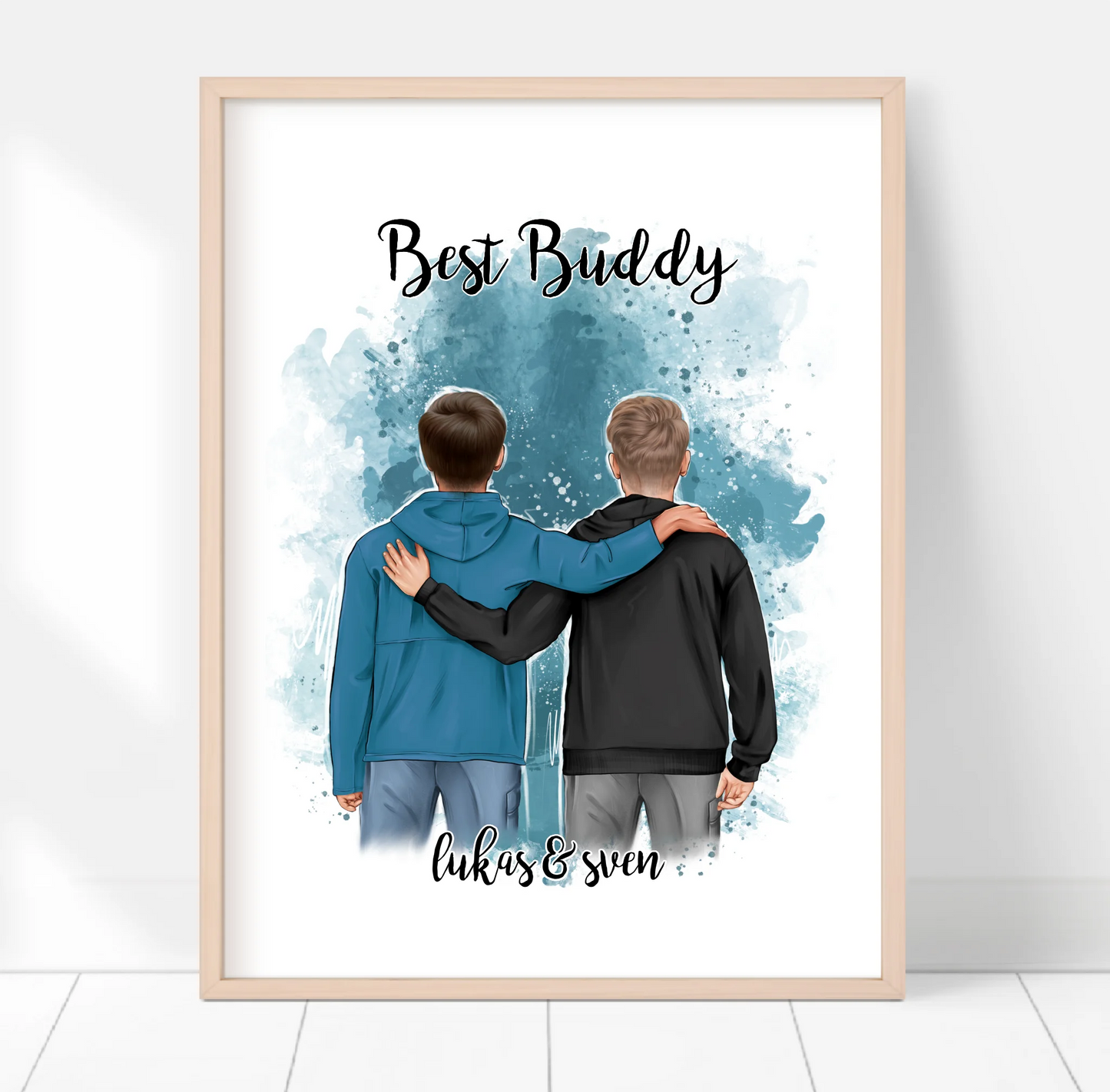 2 Freunde/Brüder Männer Poster Personalisiert