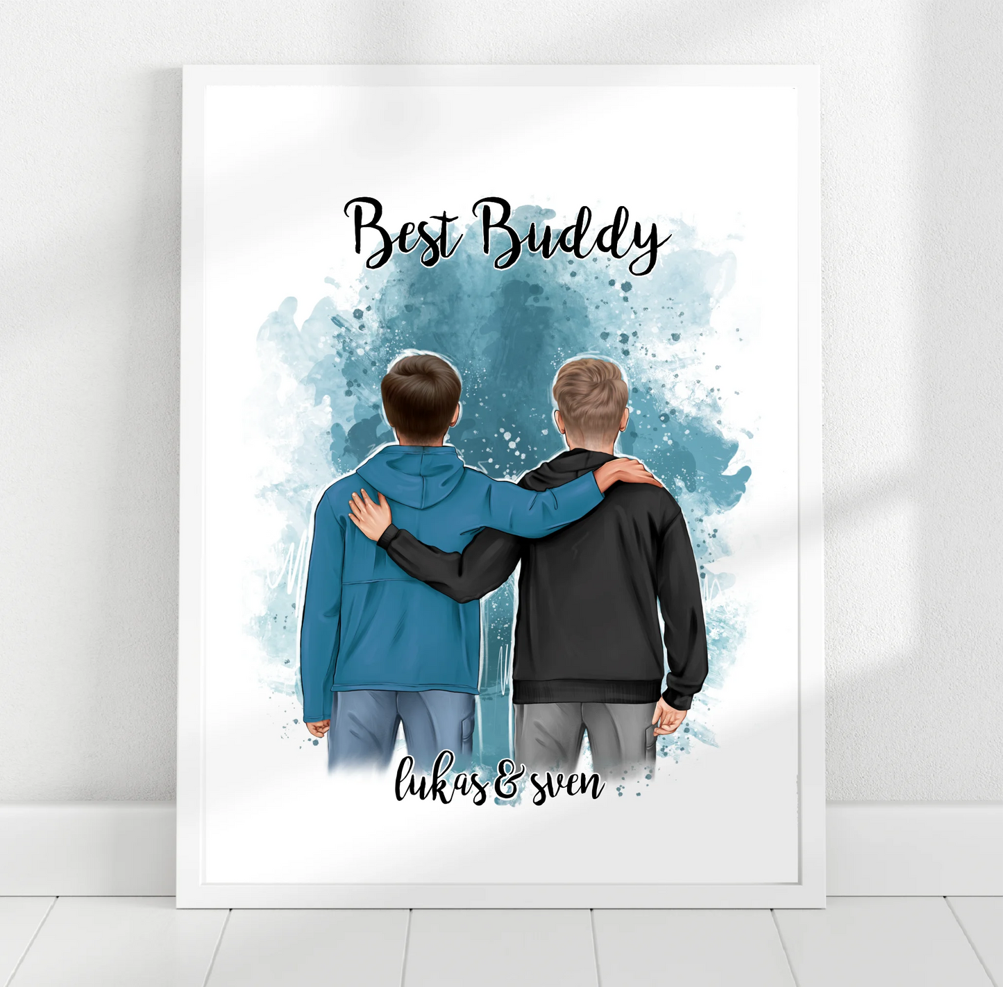 2 Freunde/Brüder Männer Poster Personalisiert