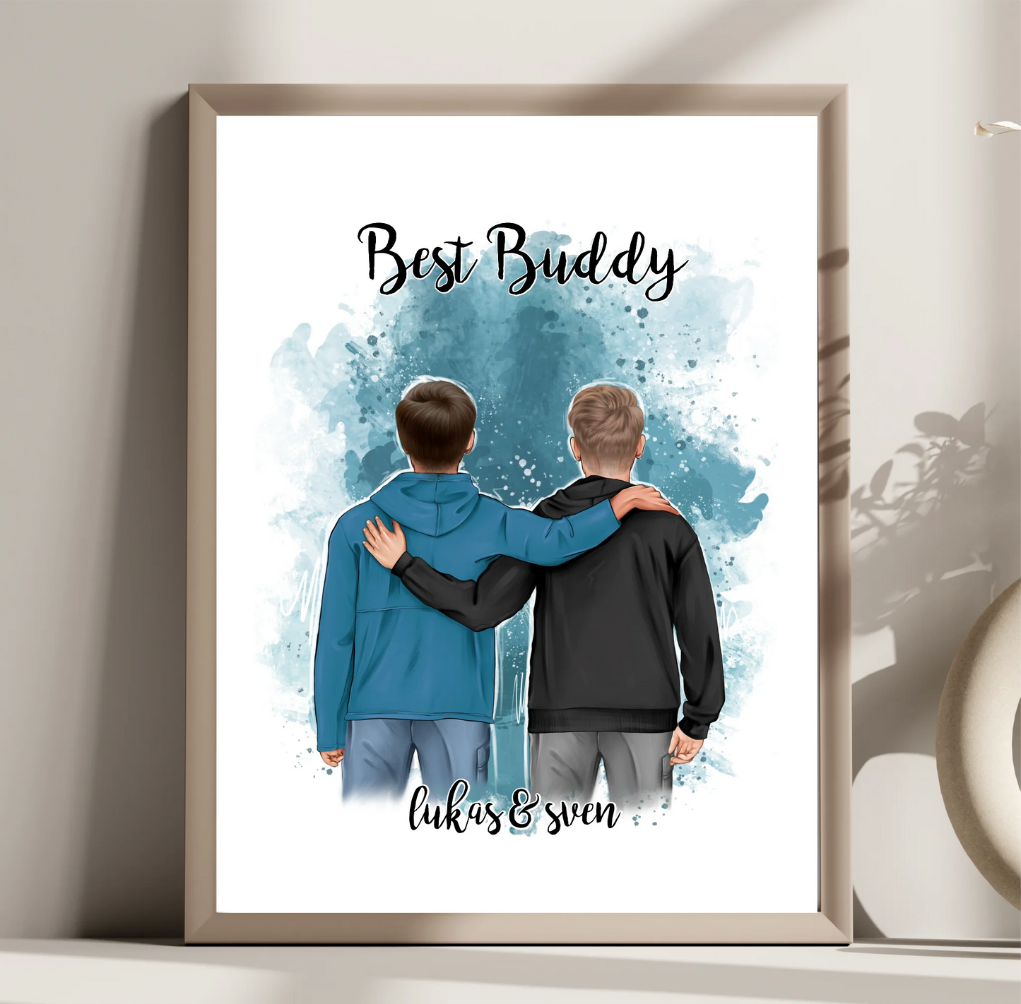 2 Freunde/Brüder Männer Poster Personalisiert