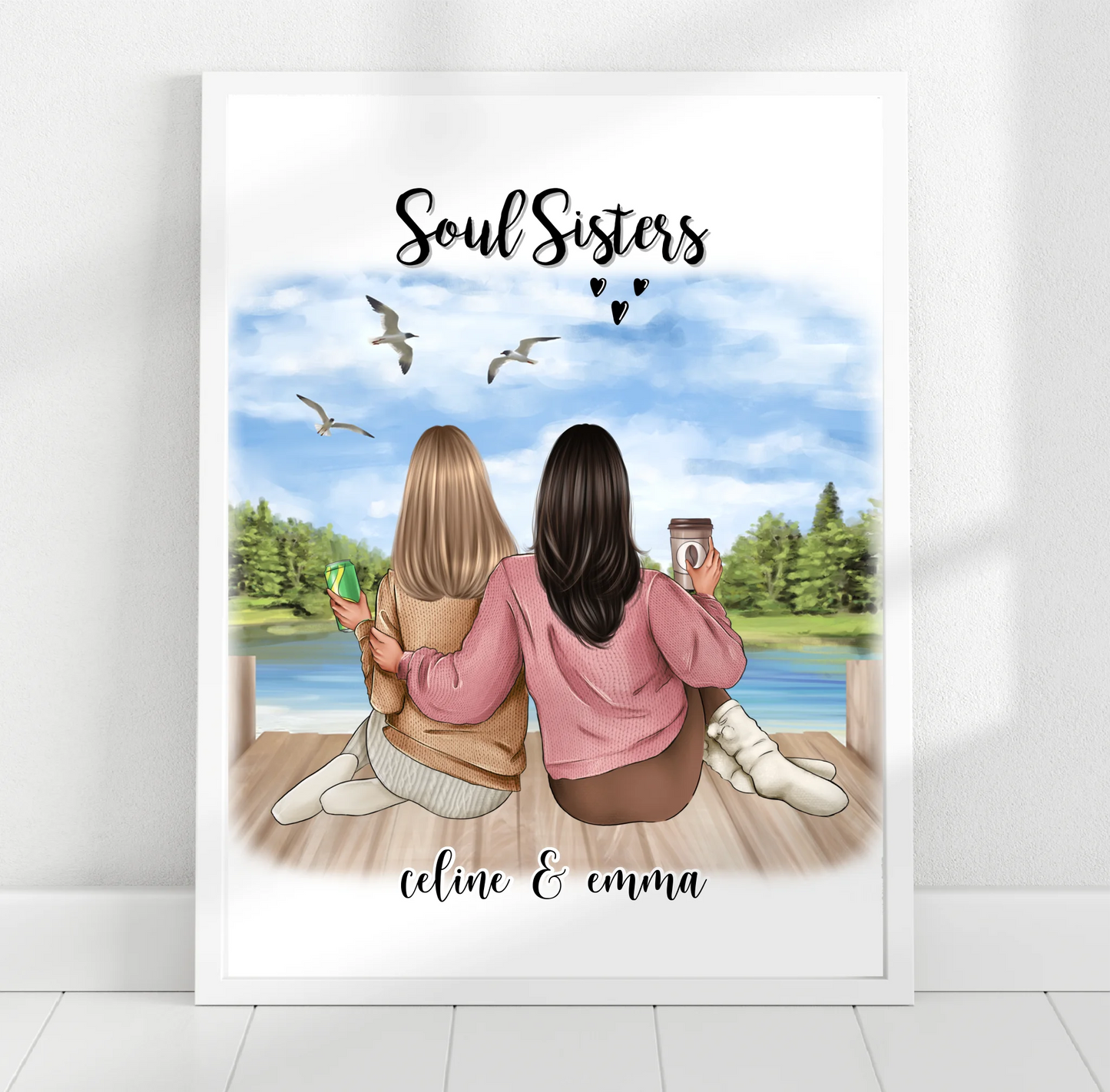 2-3 Freundinnen Poster Personalisiert