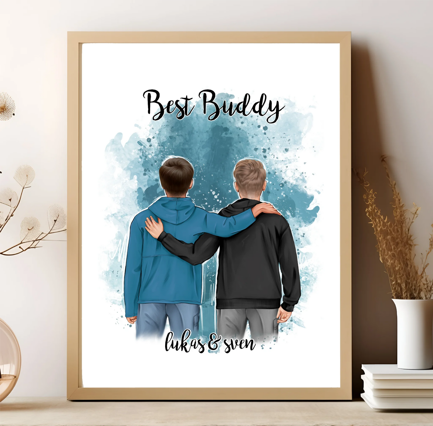 2 Freunde/Brüder Männer Poster Personalisiert