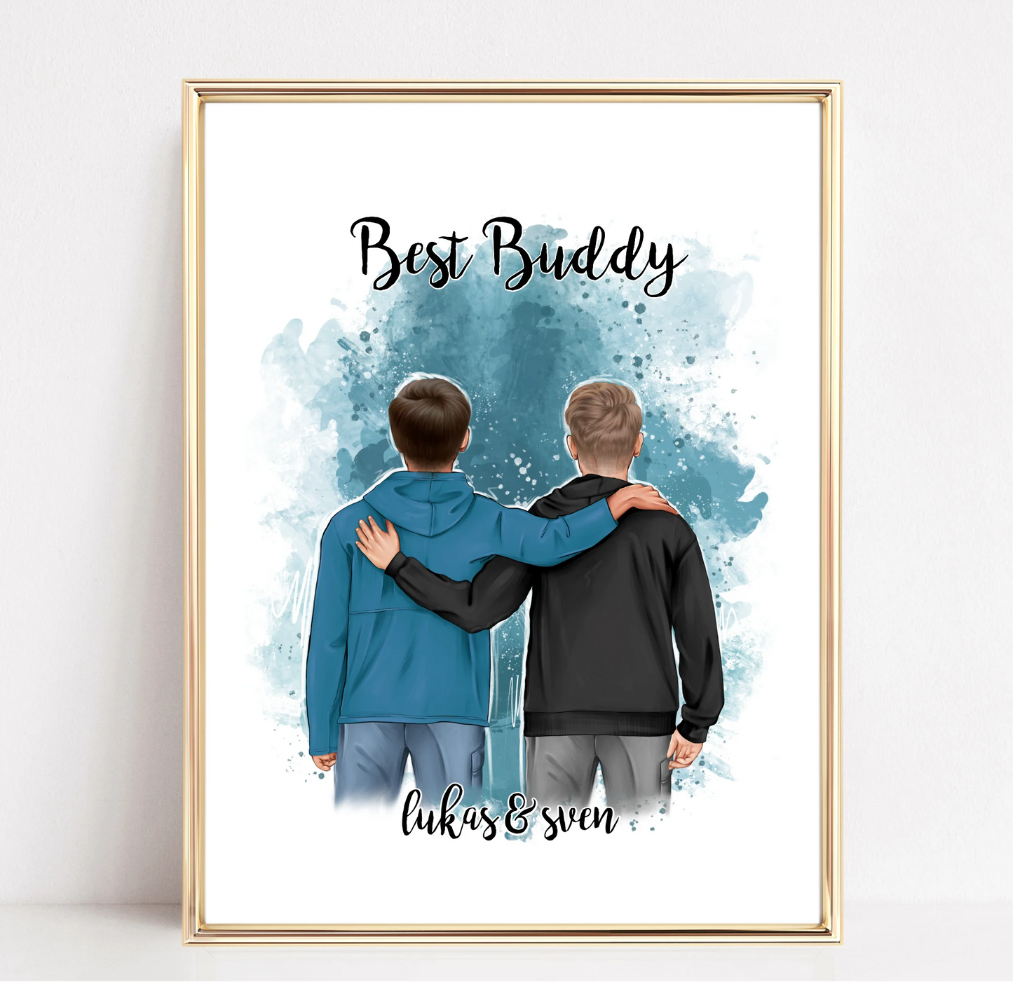 2 Freunde/Brüder Männer Poster Personalisiert
