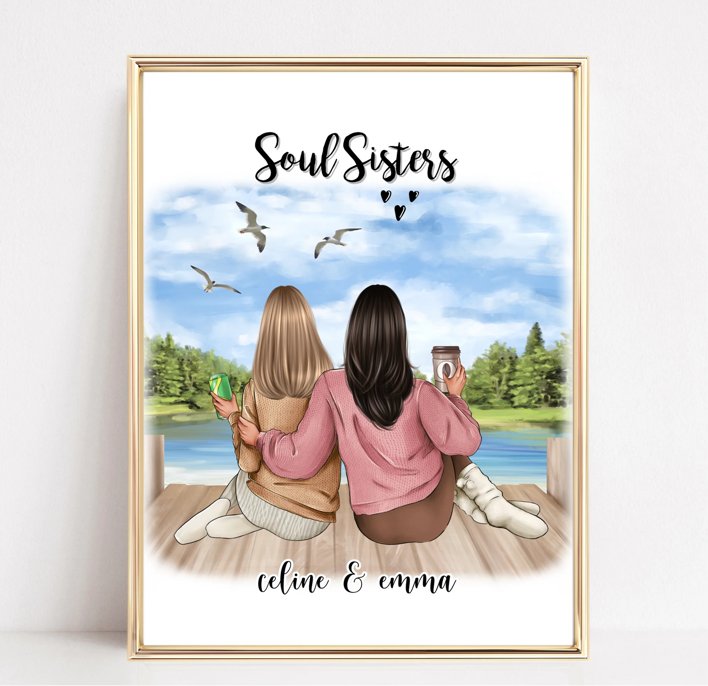 2-3 Freundinnen Poster Personalisiert