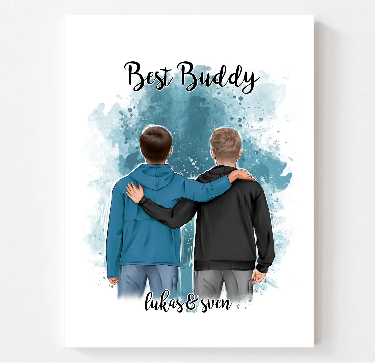 2 Freunde/Brüder Männer Poster Personalisiert