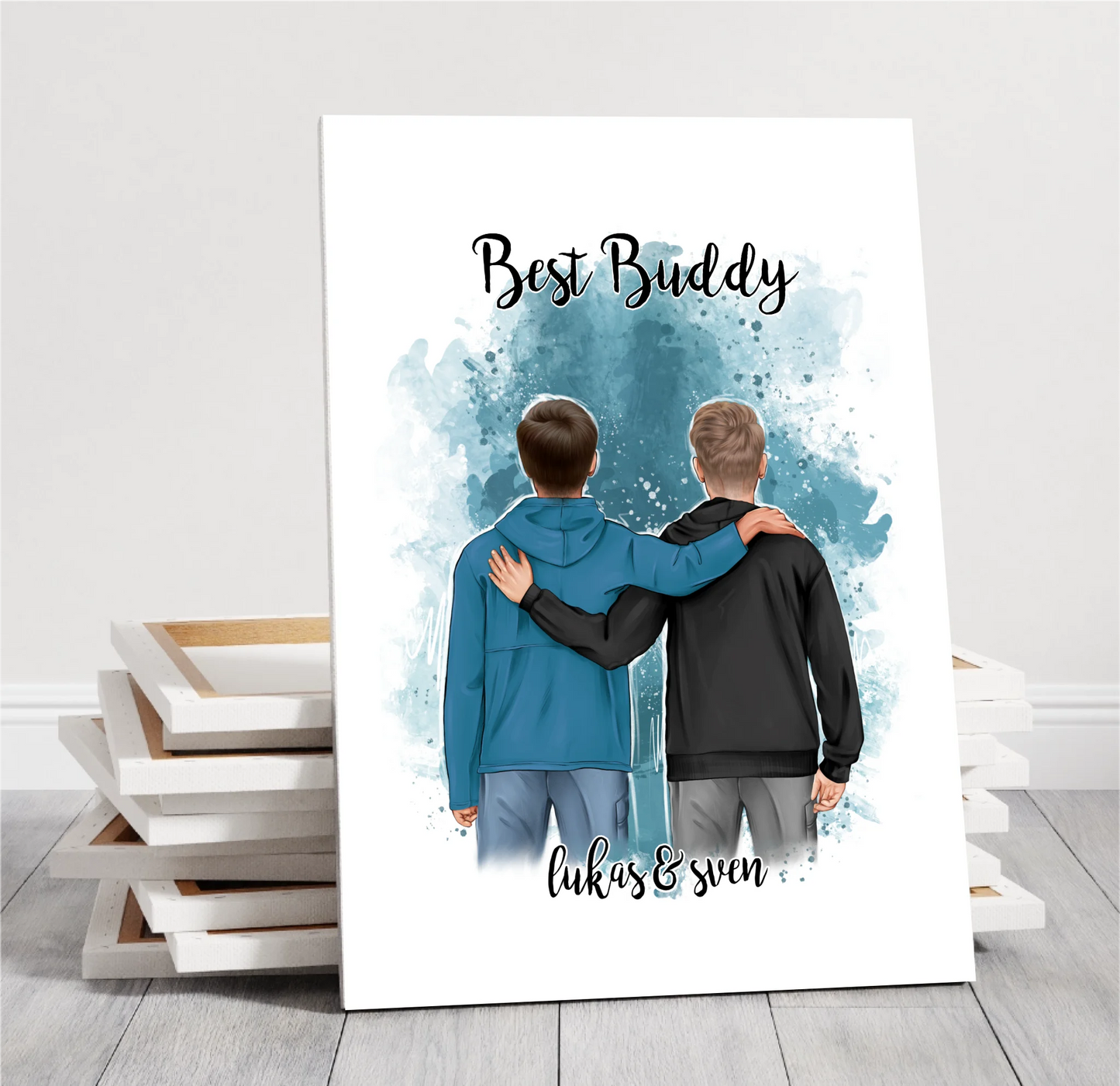 2 Freunde/Brüder Männer Poster Personalisiert