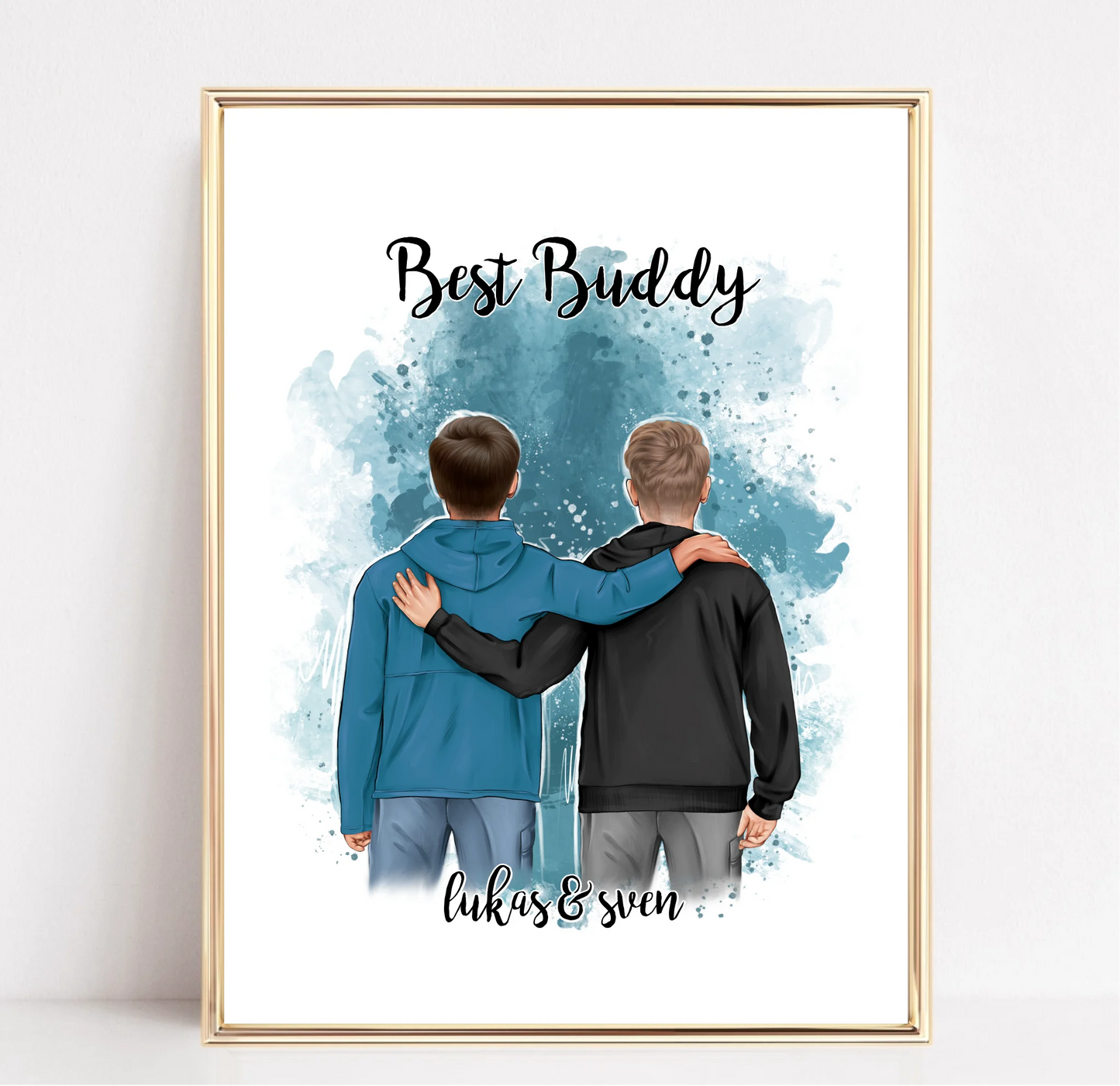 2 Freunde/Brüder Männer Poster Personalisiert