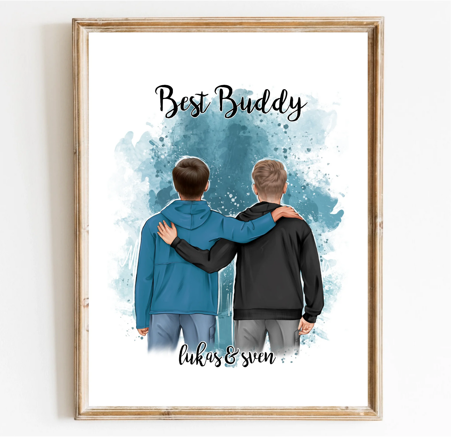 2 Freunde/Brüder Männer Poster Personalisiert
