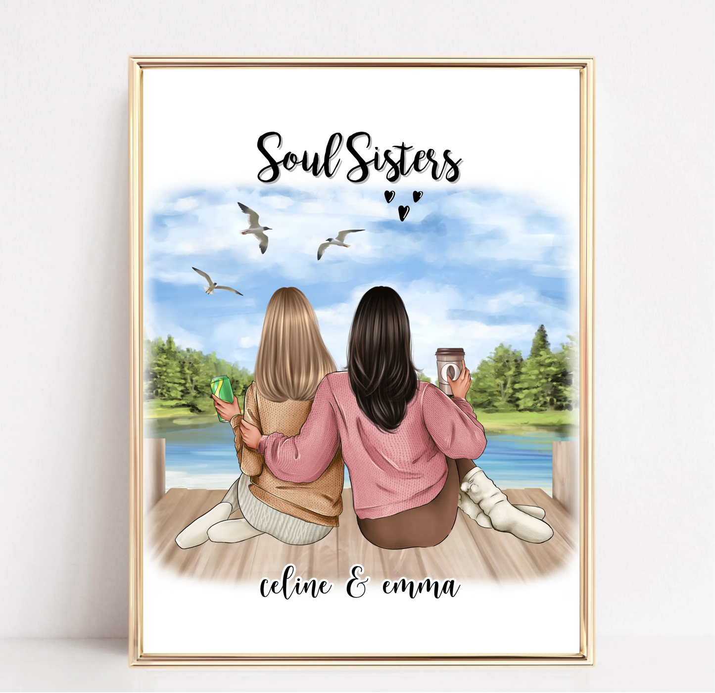 2-3 Freundinnen Poster Personalisiert