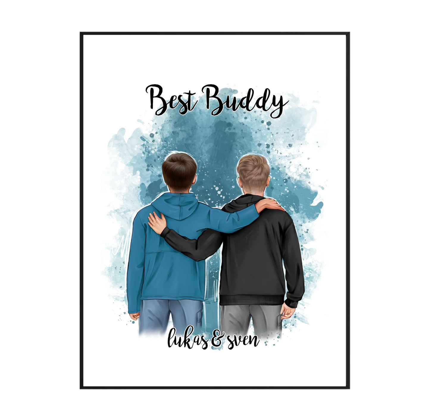 2 Freunde/Brüder Männer Poster Personalisiert