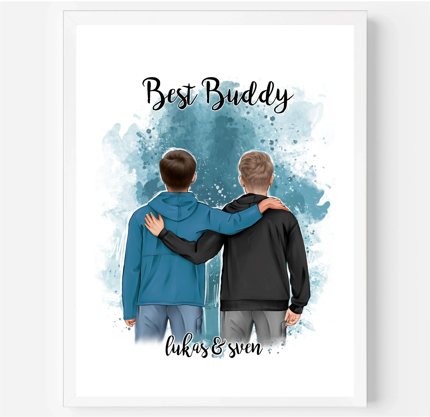 2 Freunde/Brüder Männer Poster Personalisiert