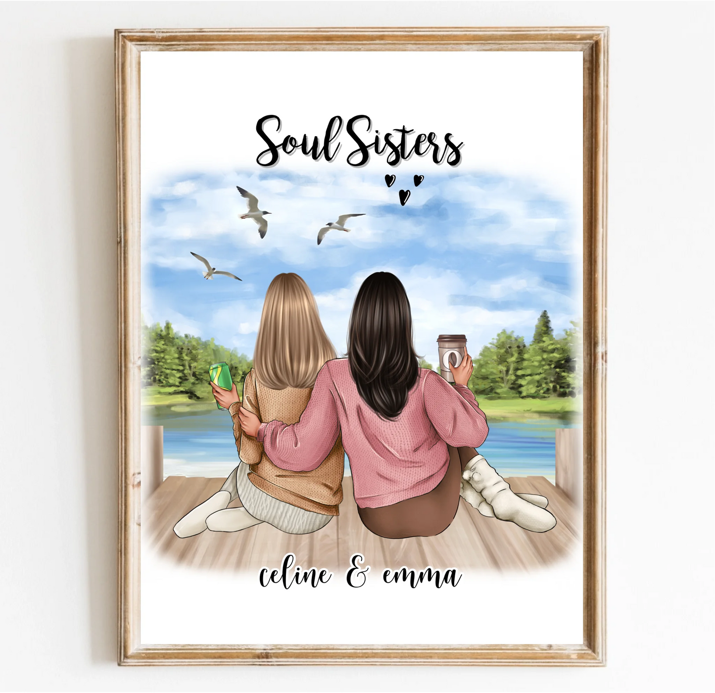 2-3 Freundinnen Poster Personalisiert