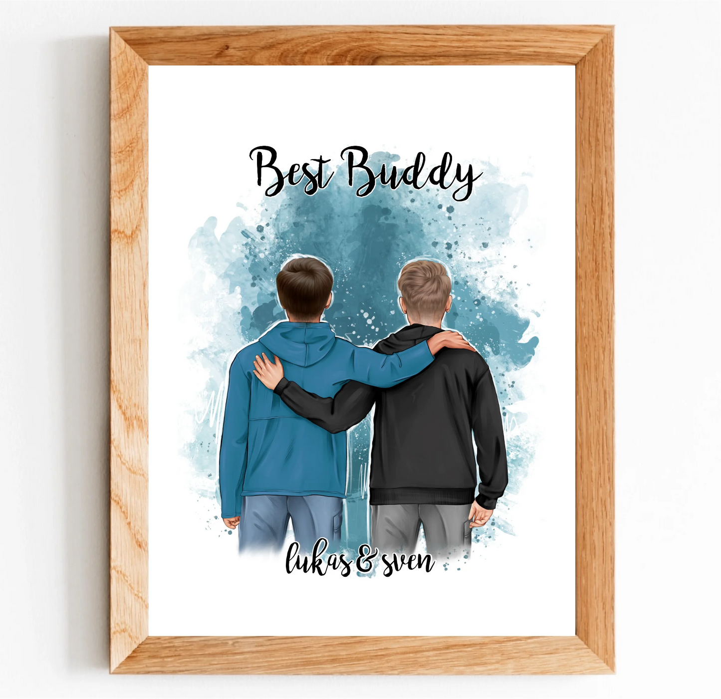 2 Freunde/Brüder Männer Poster Personalisiert