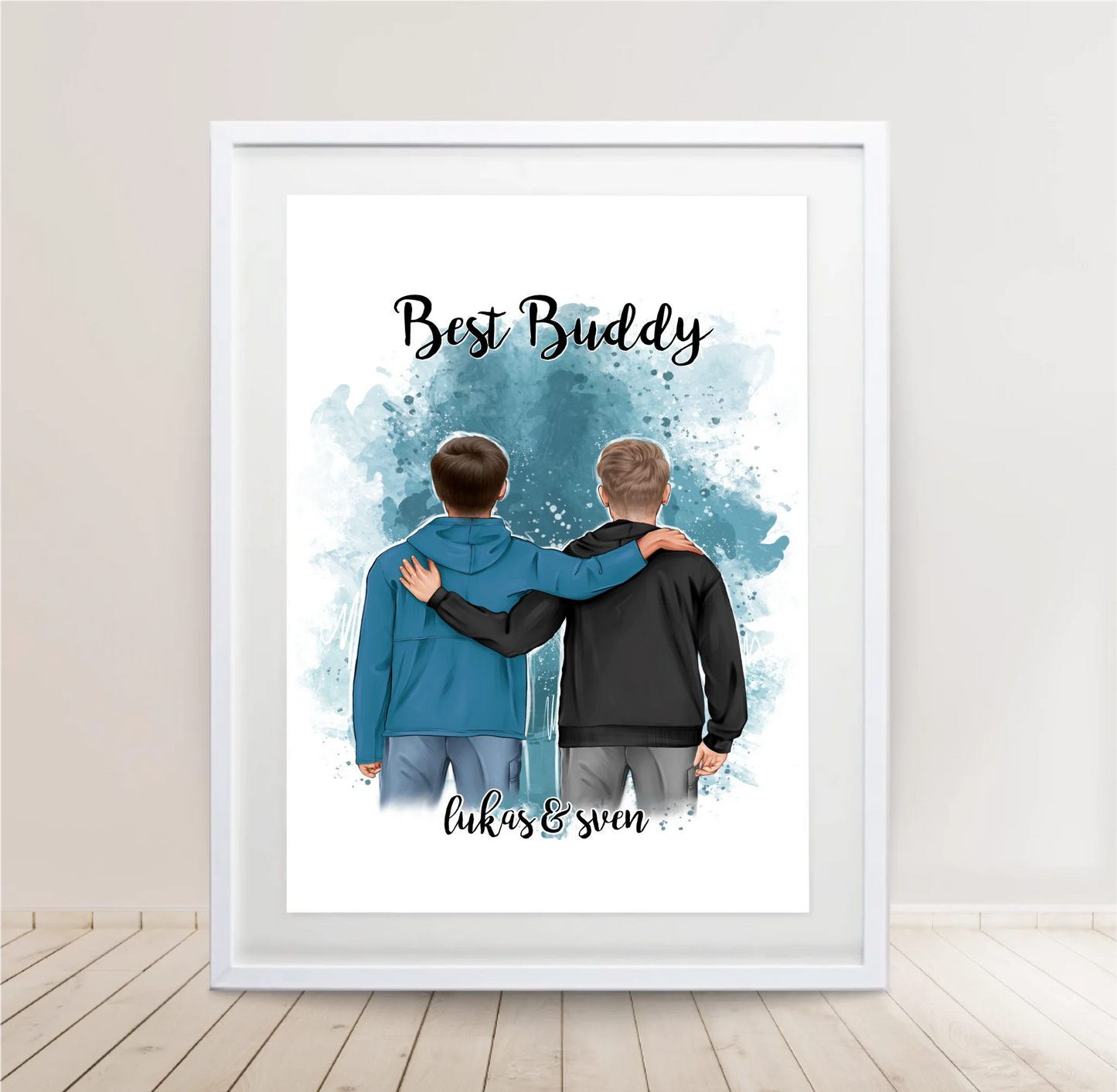 2 Freunde/Brüder Männer Poster Personalisiert