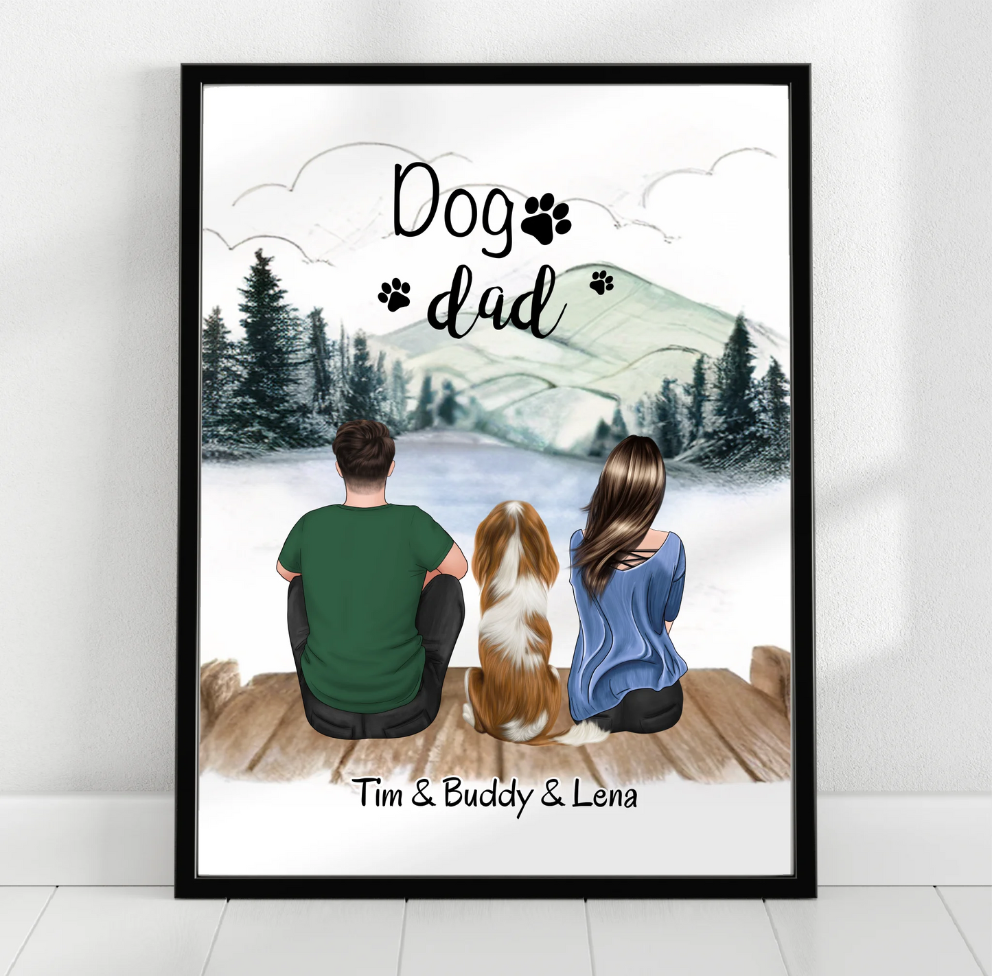Mann & Frau mit 1-2 Haustieren Poster