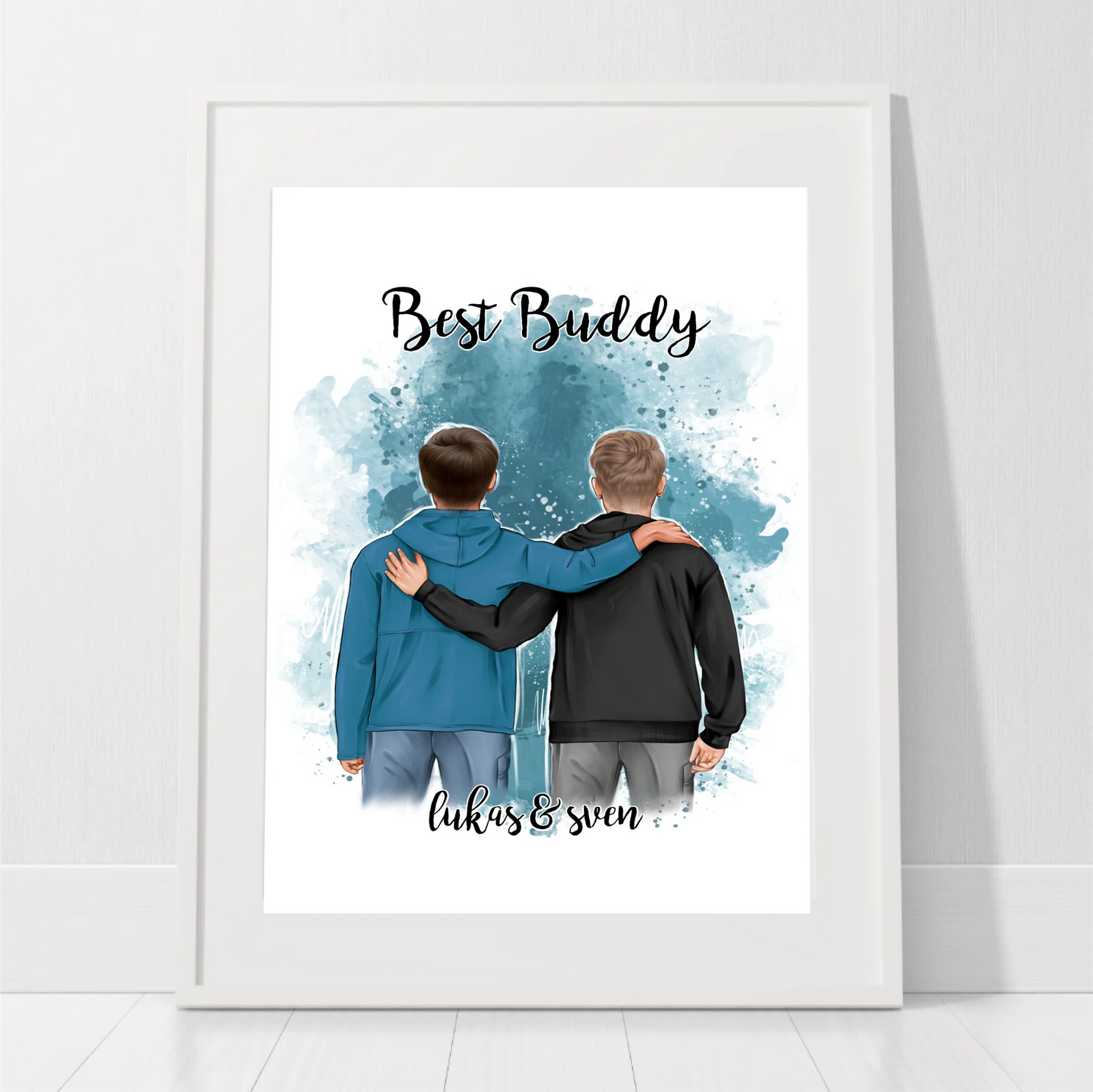 2 Freunde/Brüder Männer Poster Personalisiert