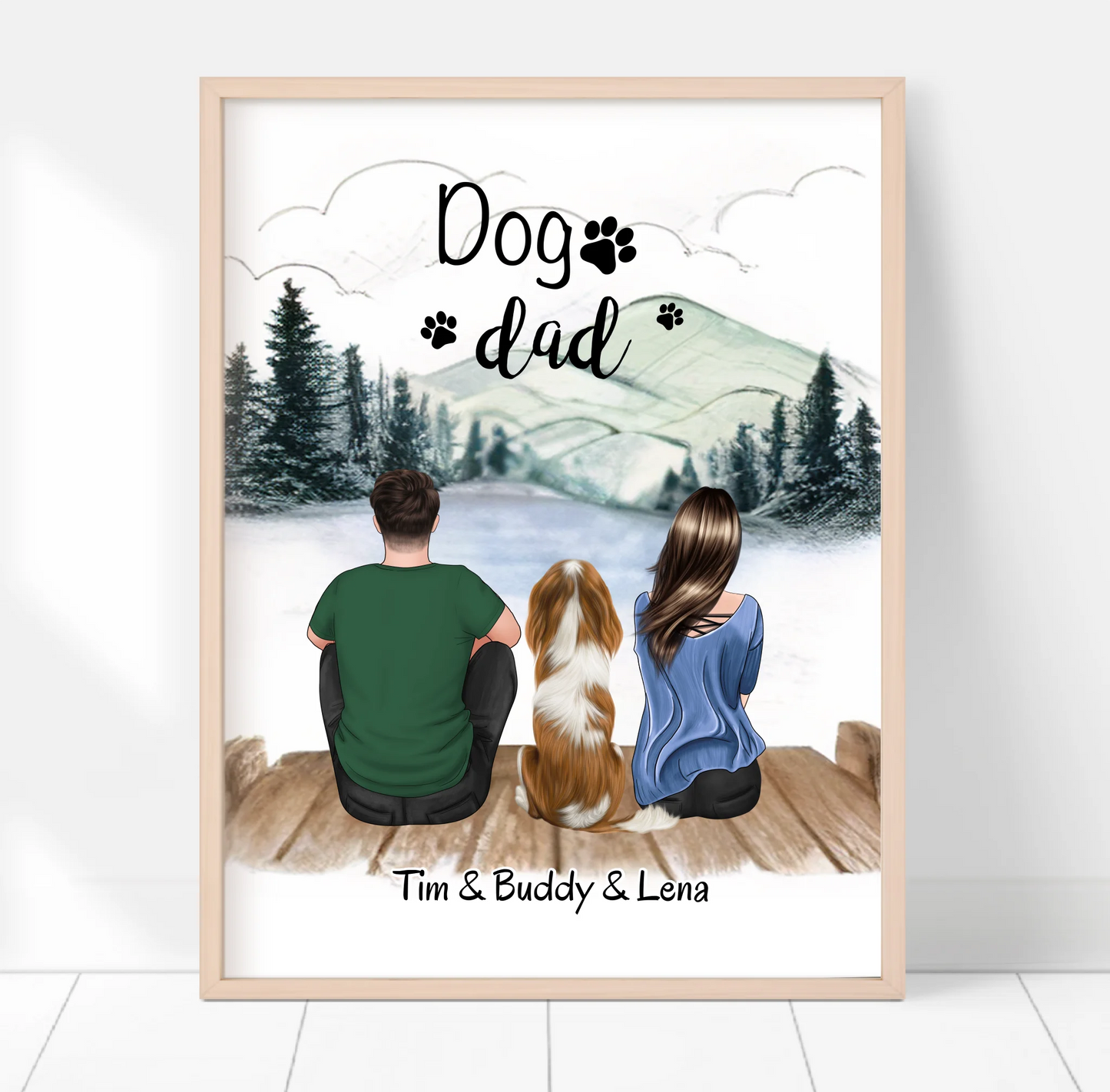 Mann & Frau mit 1-2 Haustieren Poster