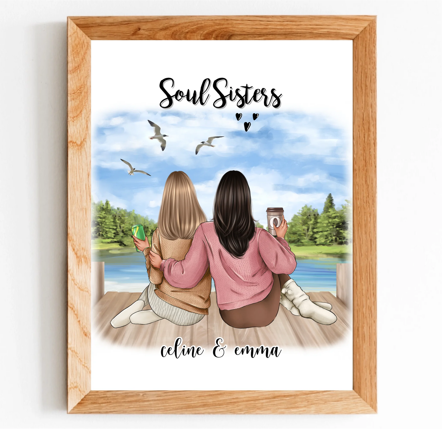 2-3 Freundinnen Poster Personalisiert