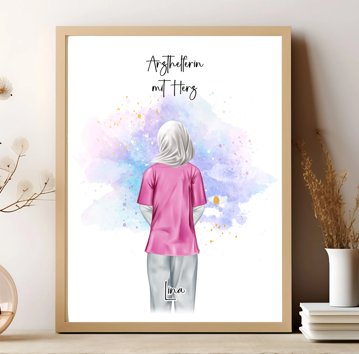 Krankenschwester mit Hijab o. Haare Poster