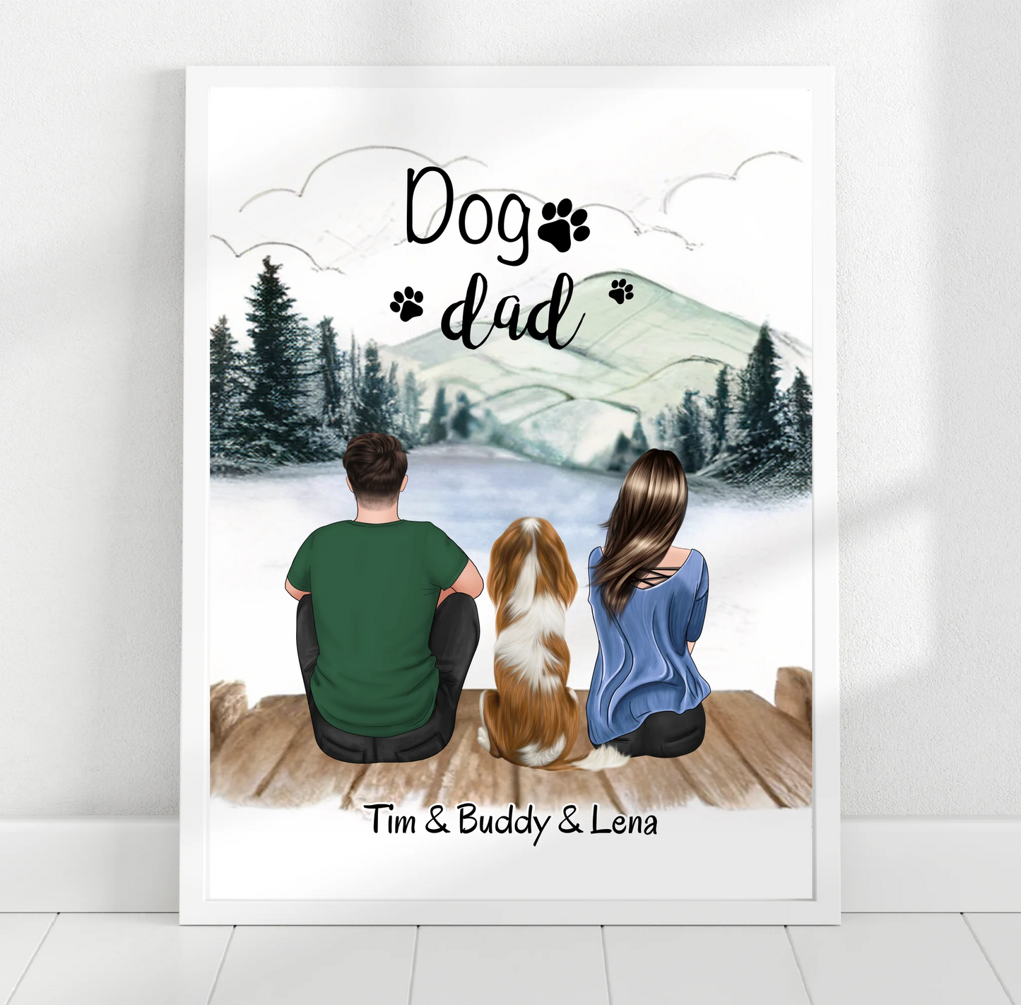 Mann & Frau mit 1-2 Haustieren Poster