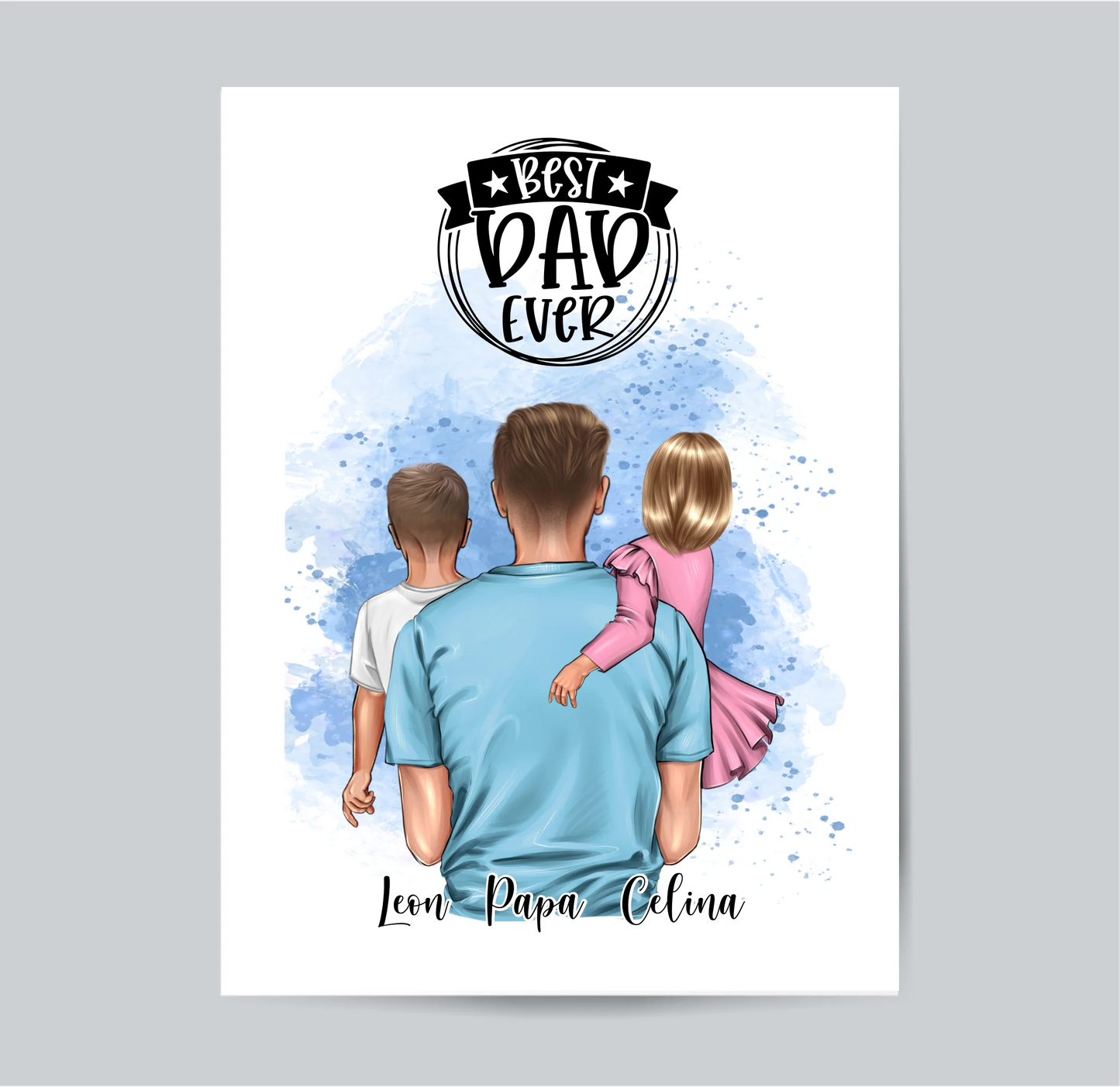 Papa & 1-2 Kinder Poster