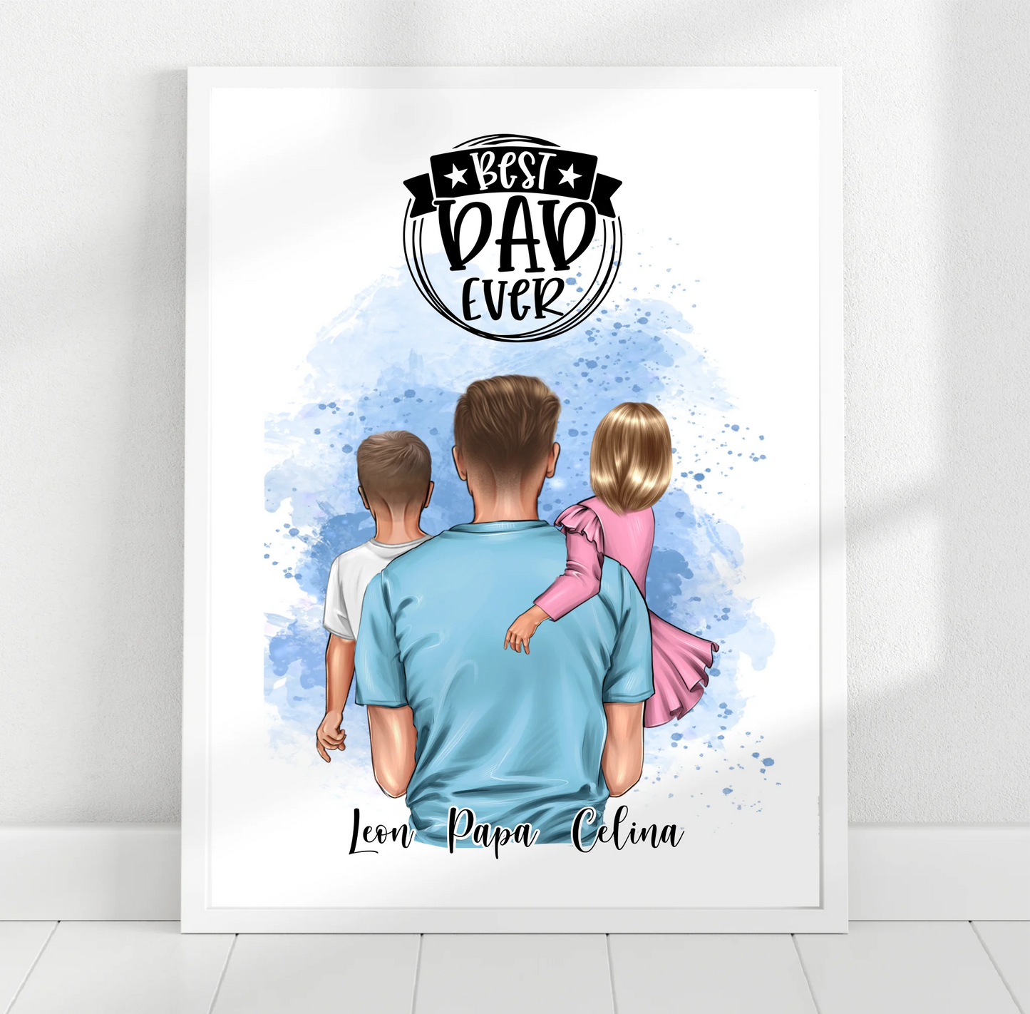 Papa & 1-2 Kinder Poster