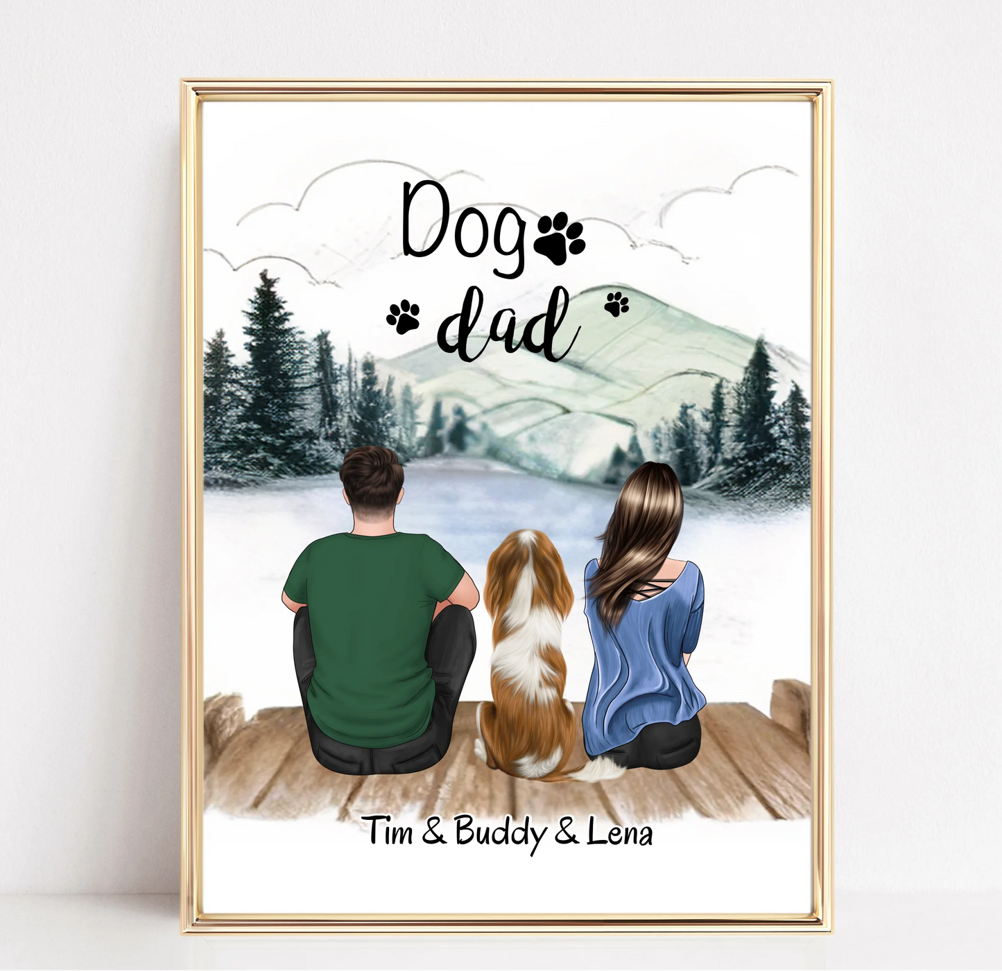 Mann & Frau mit 1-2 Haustieren Poster