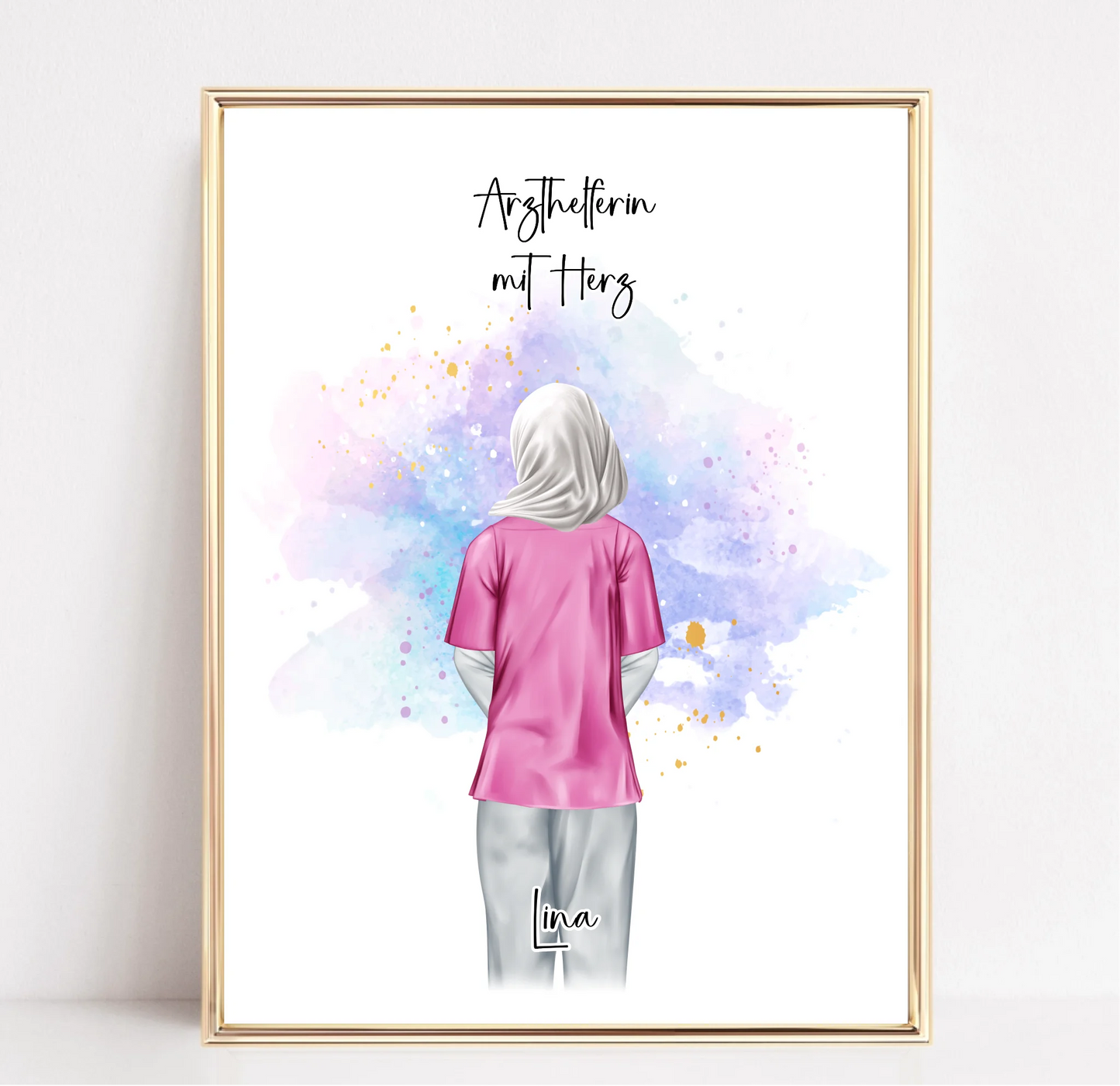 Krankenschwester mit Hijab o. Haare Poster