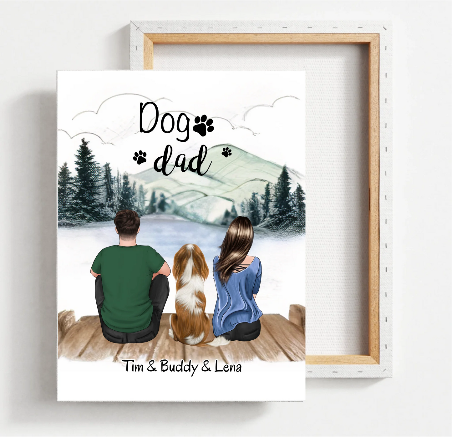 Mann & Frau mit 1-2 Haustieren Poster