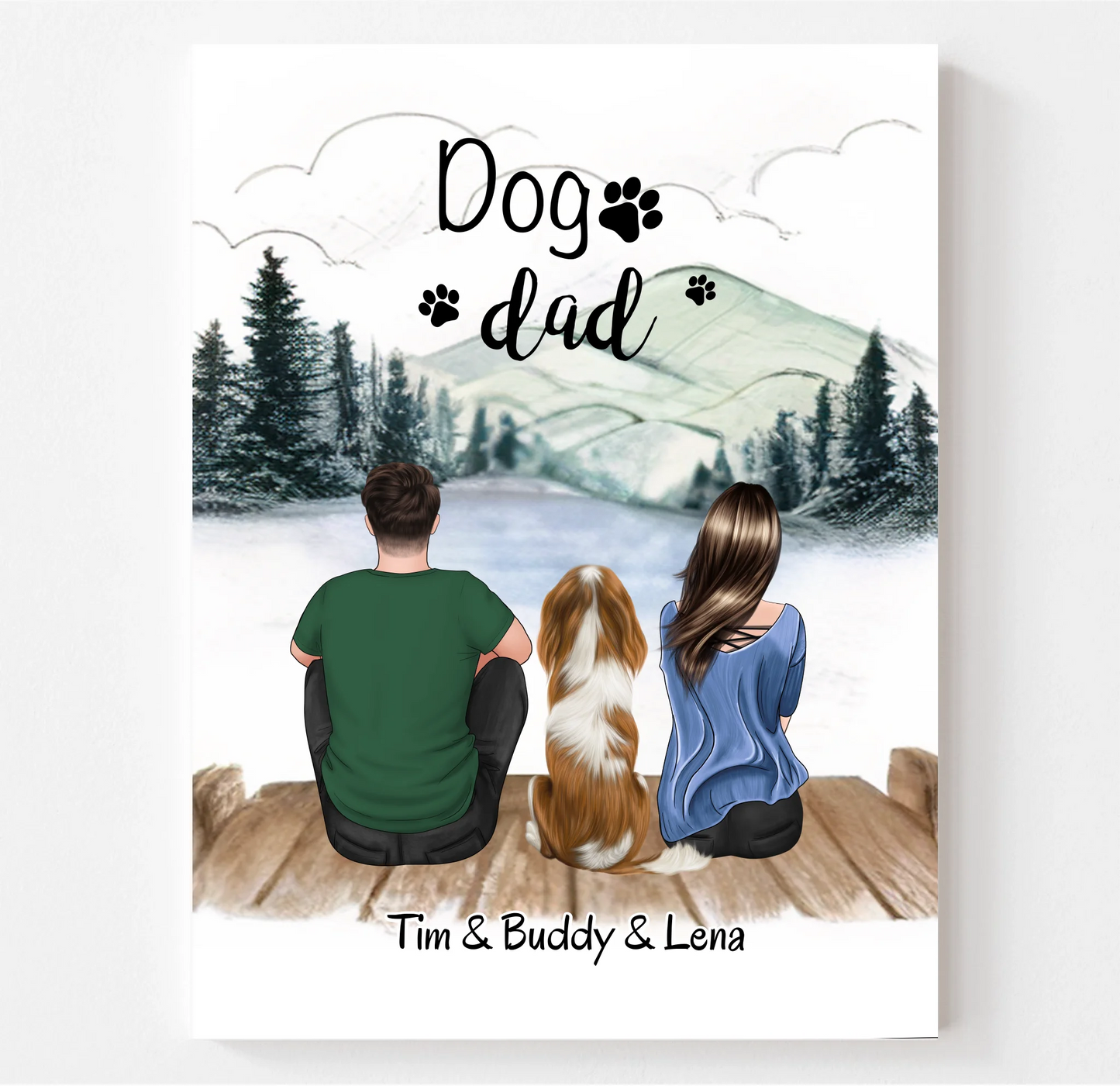 Mann & Frau mit 1-2 Haustieren Poster
