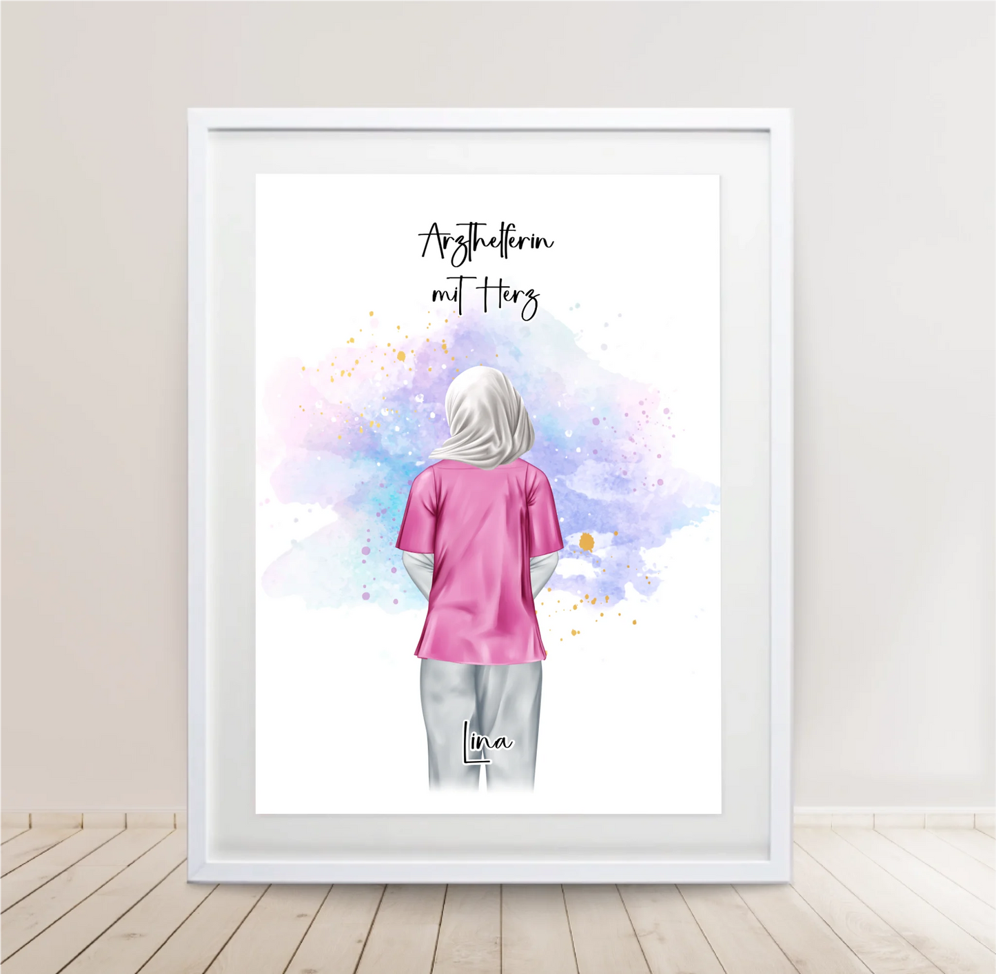 Krankenschwester mit Hijab o. Haare Poster