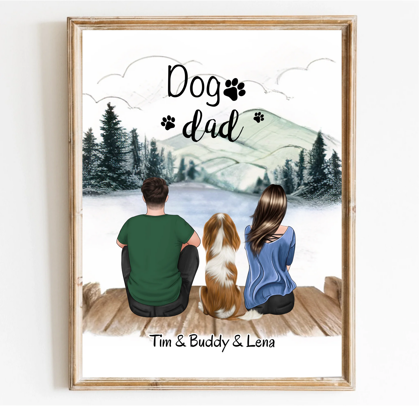 Mann & Frau mit 1-2 Haustieren Poster