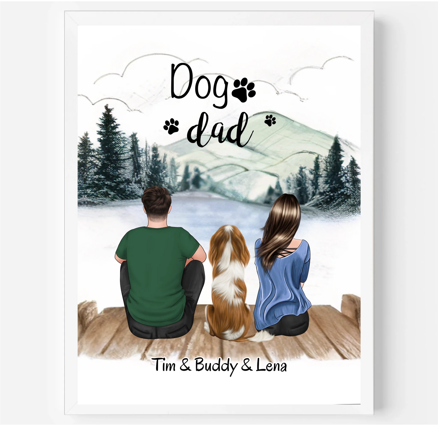 Mann & Frau mit 1-2 Haustieren Poster