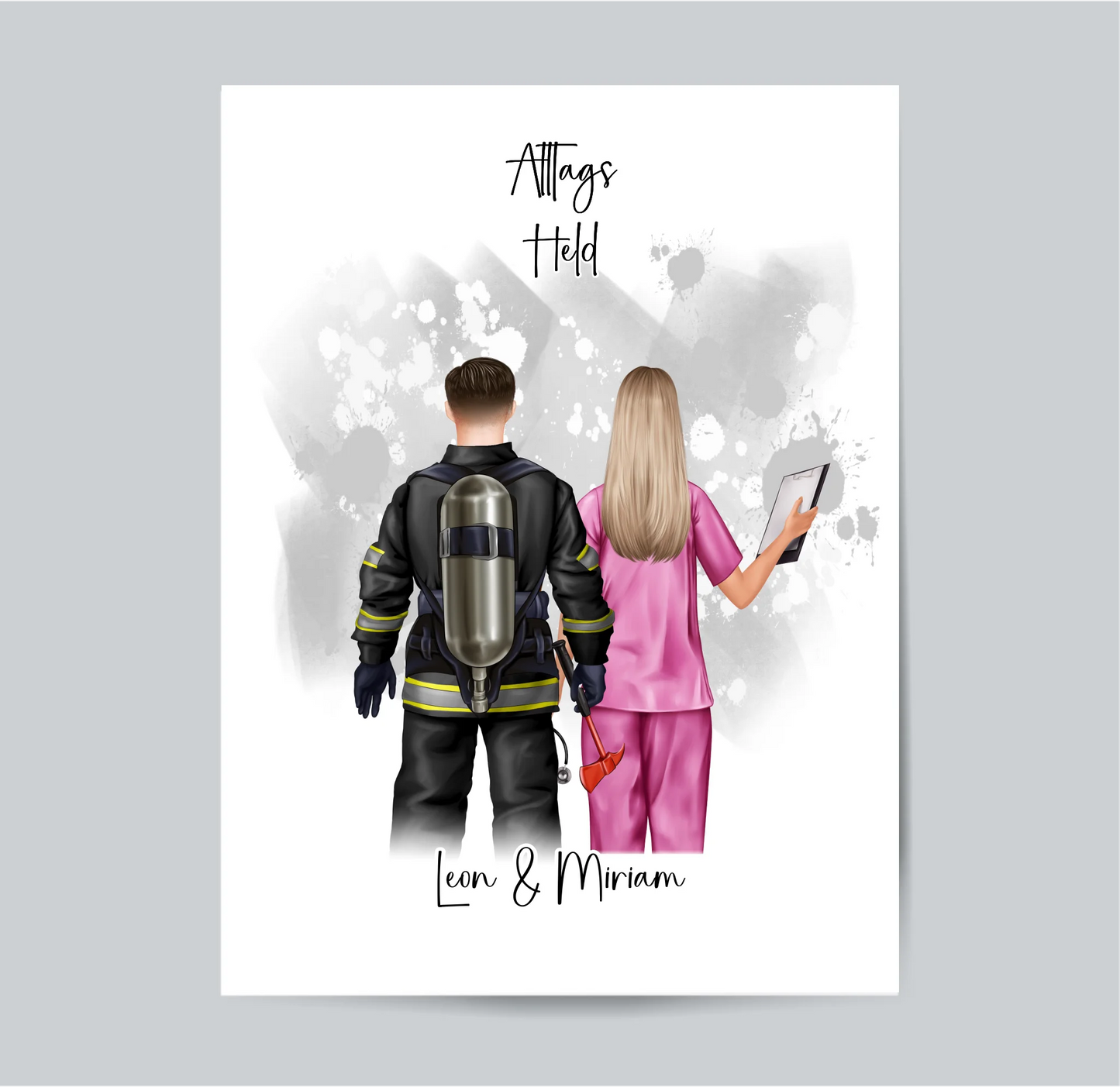 Feuerwehr & Krankenschwester Poster