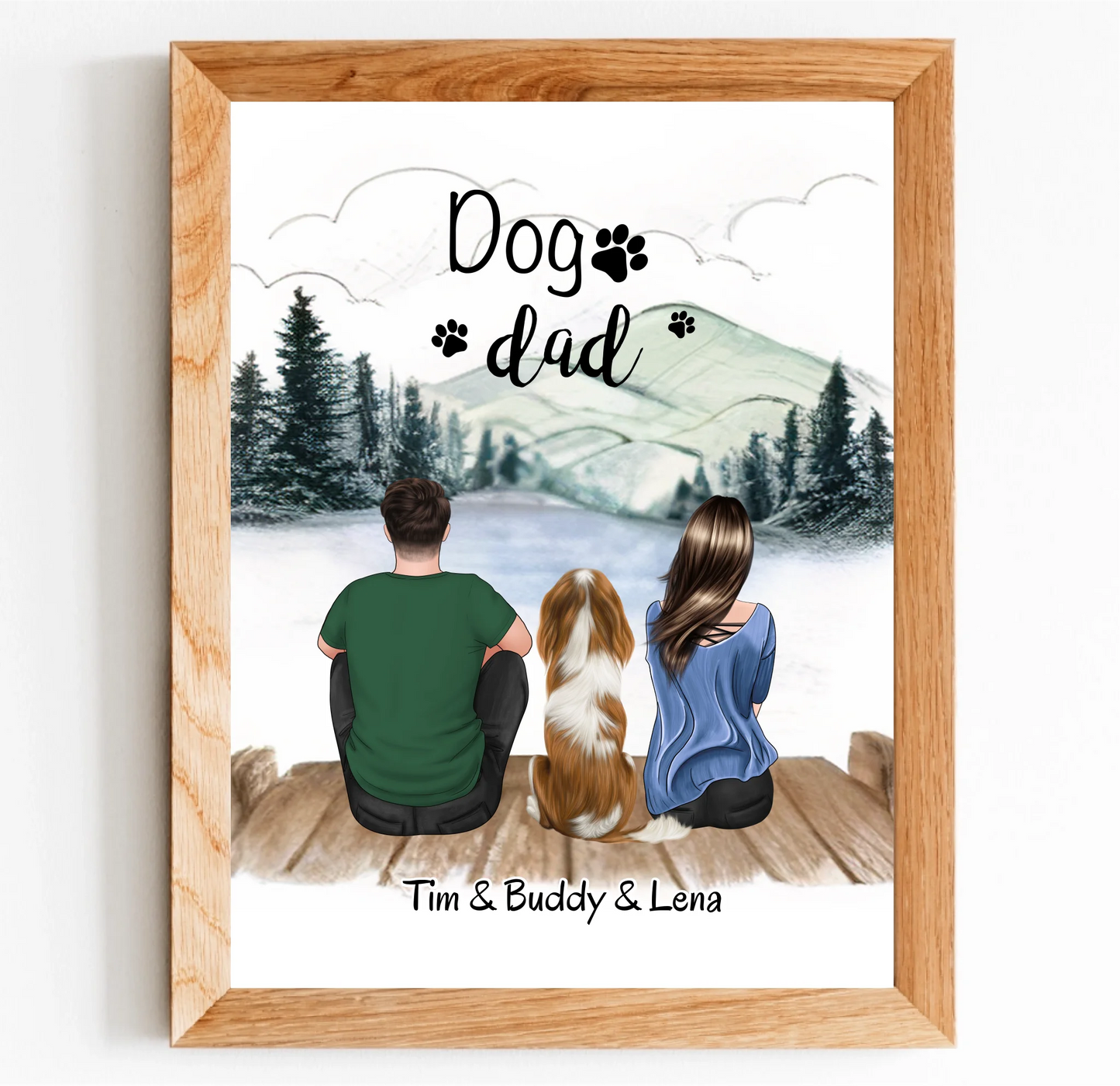 Mann & Frau mit 1-2 Haustieren Poster