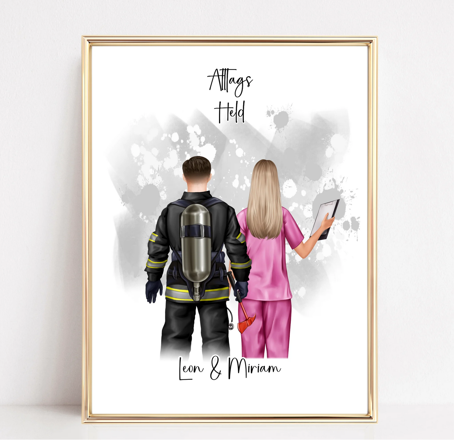 Feuerwehr & Krankenschwester Poster
