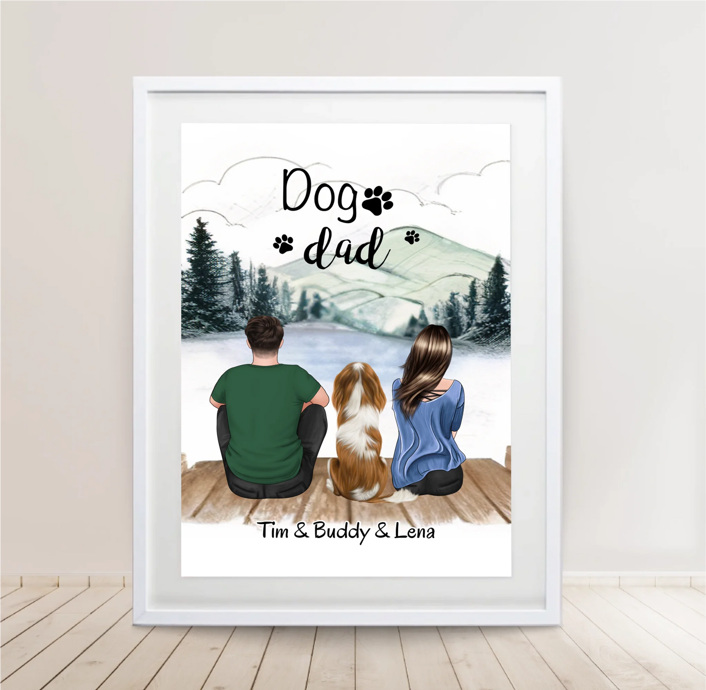 Mann & Frau mit 1-2 Haustieren Poster