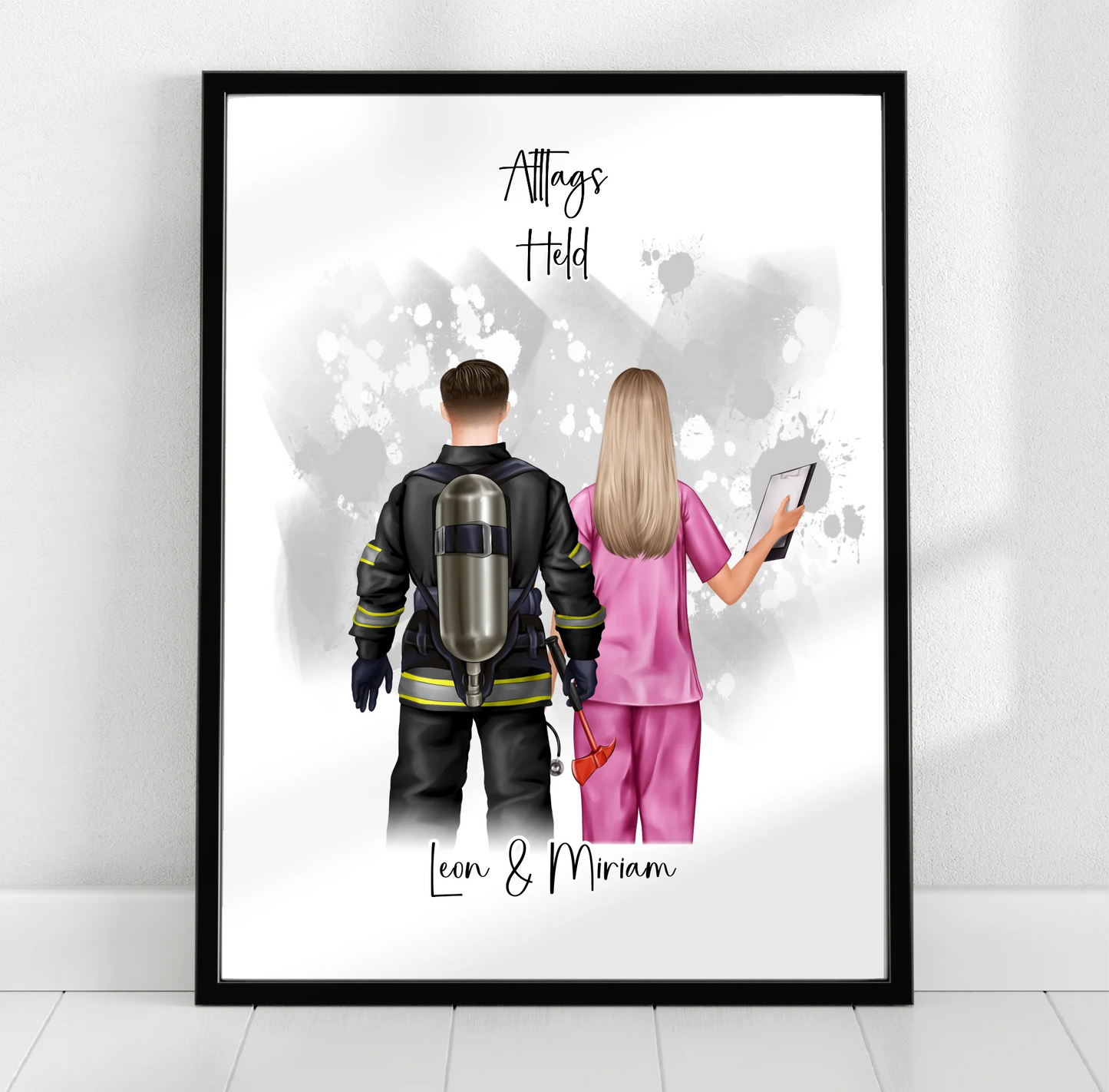 Feuerwehr & Krankenschwester Poster