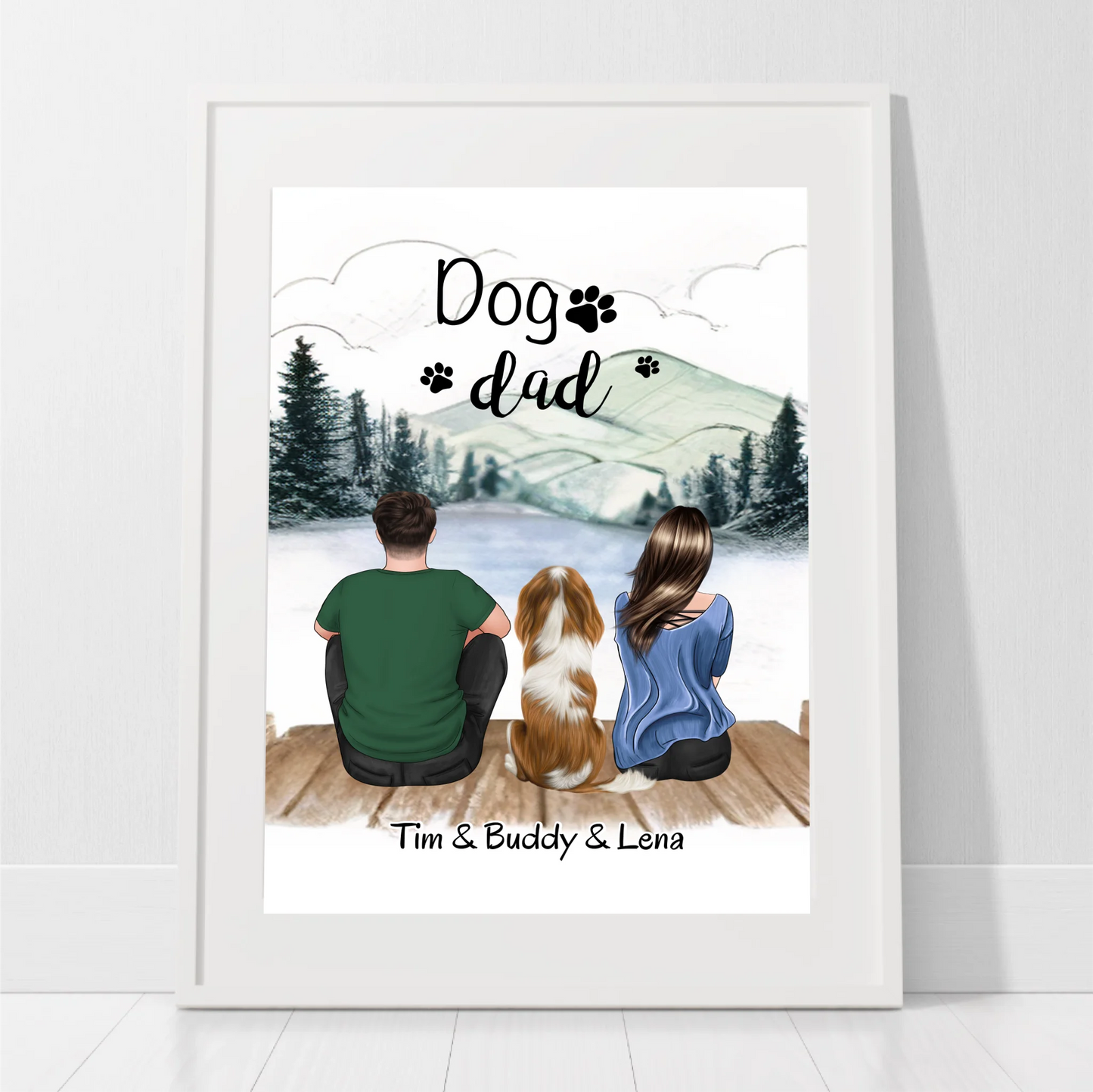 Mann & Frau mit 1-2 Haustieren Poster