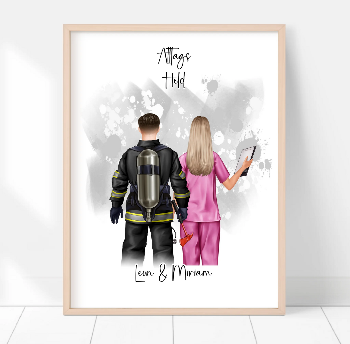 Feuerwehr & Krankenschwester Poster