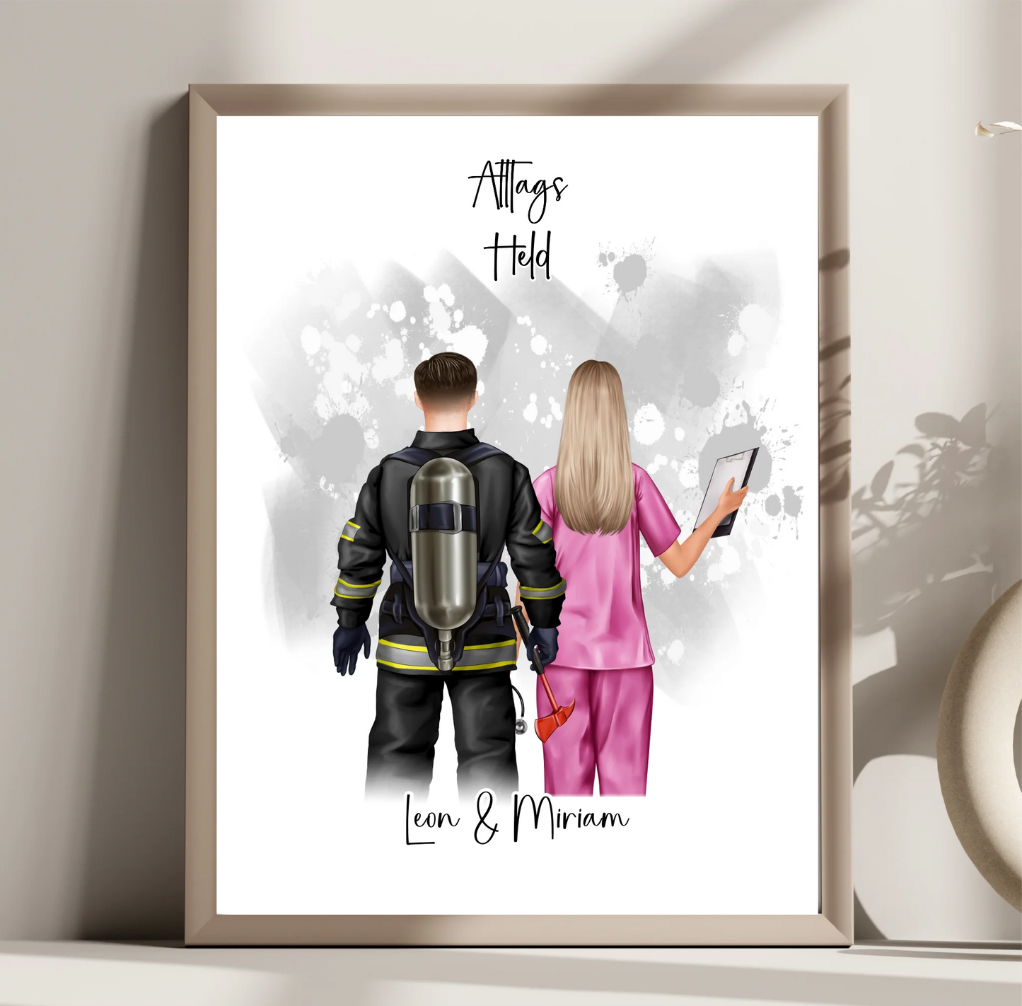 Feuerwehr & Krankenschwester Poster