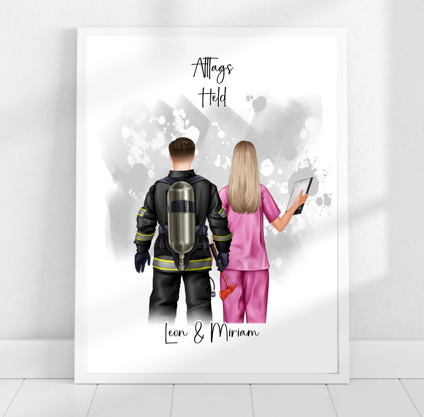 Feuerwehr & Krankenschwester Poster