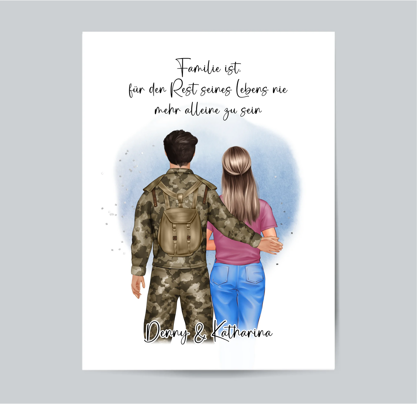 Soldat/in & Frau + 1-2 Kinder Poster