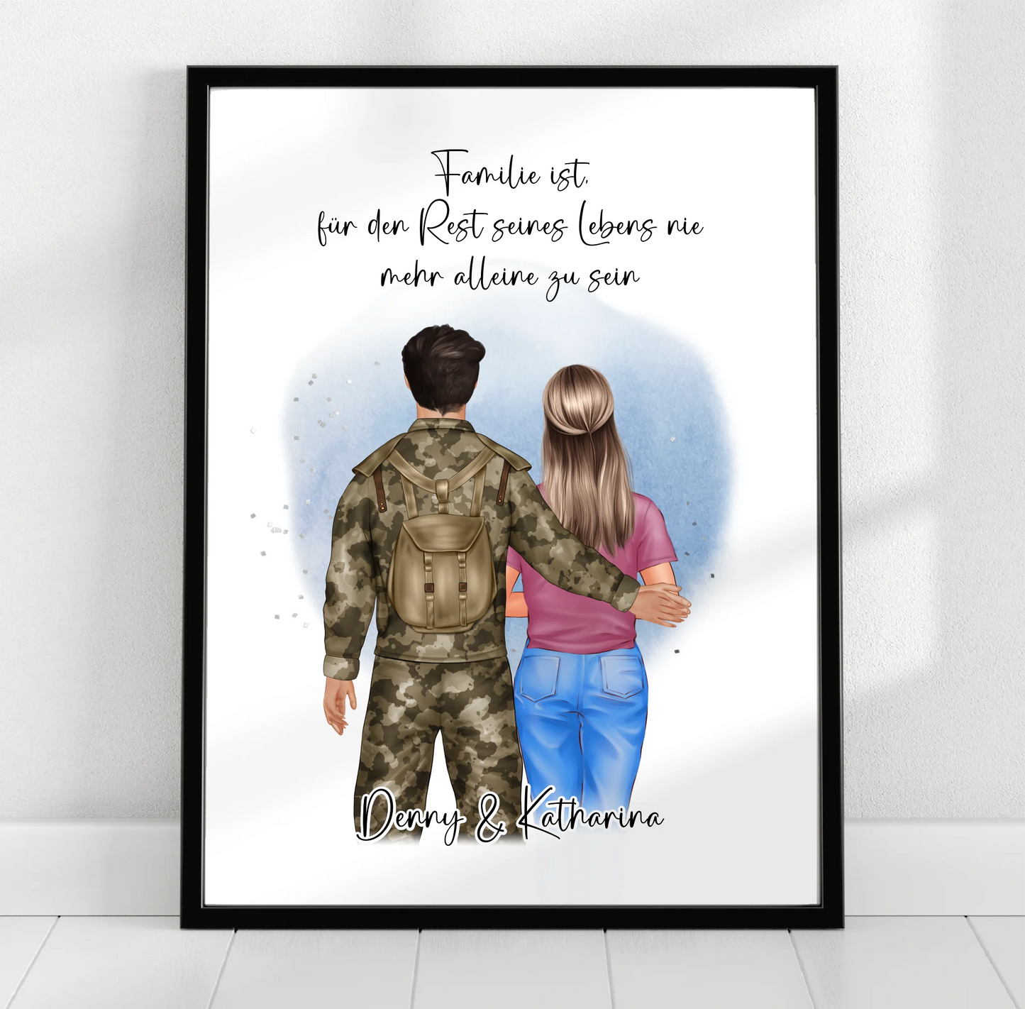 Soldat/in & Frau + 1-2 Kinder Poster