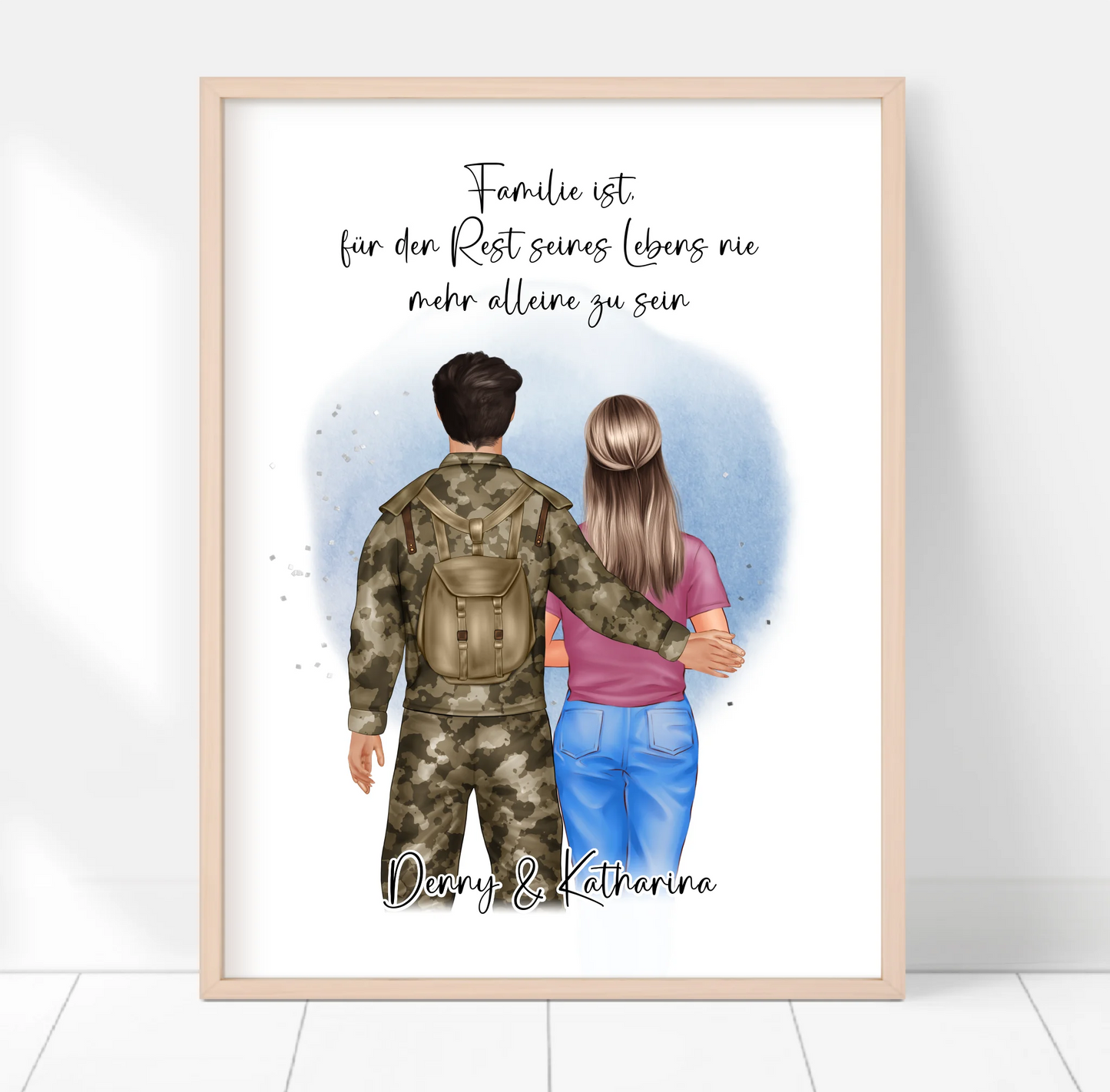 Soldat/in & Frau + 1-2 Kinder Poster
